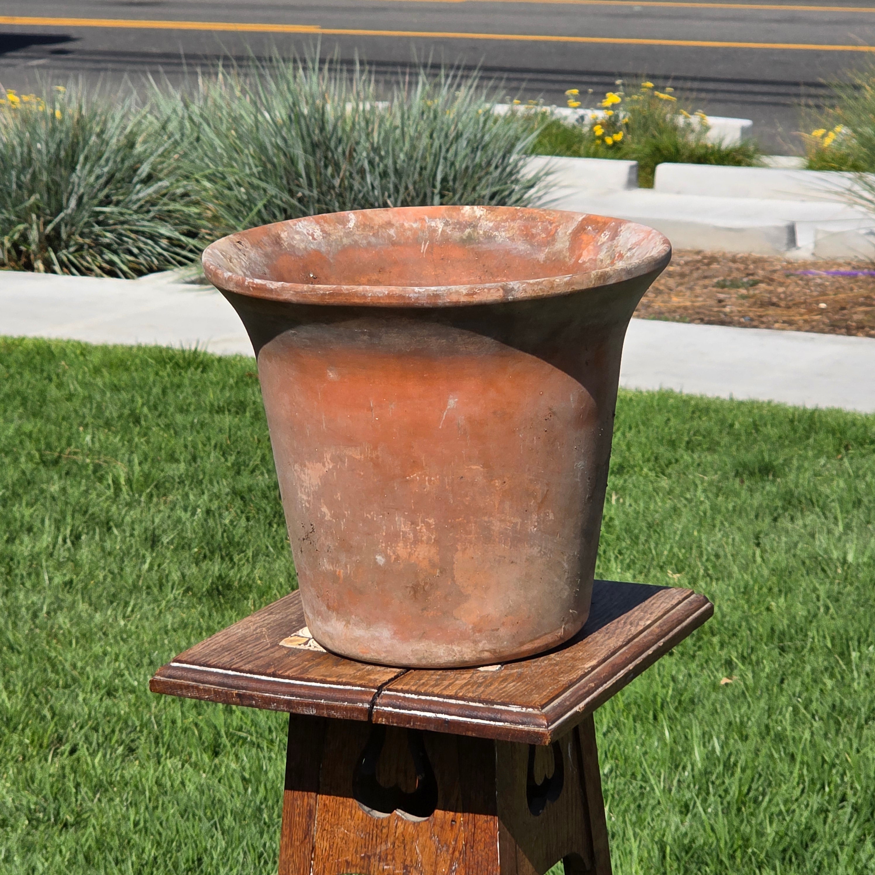 Vintage Terracotta Garden Planter Pot Weathered Flower Plant Tapered Rim 11"