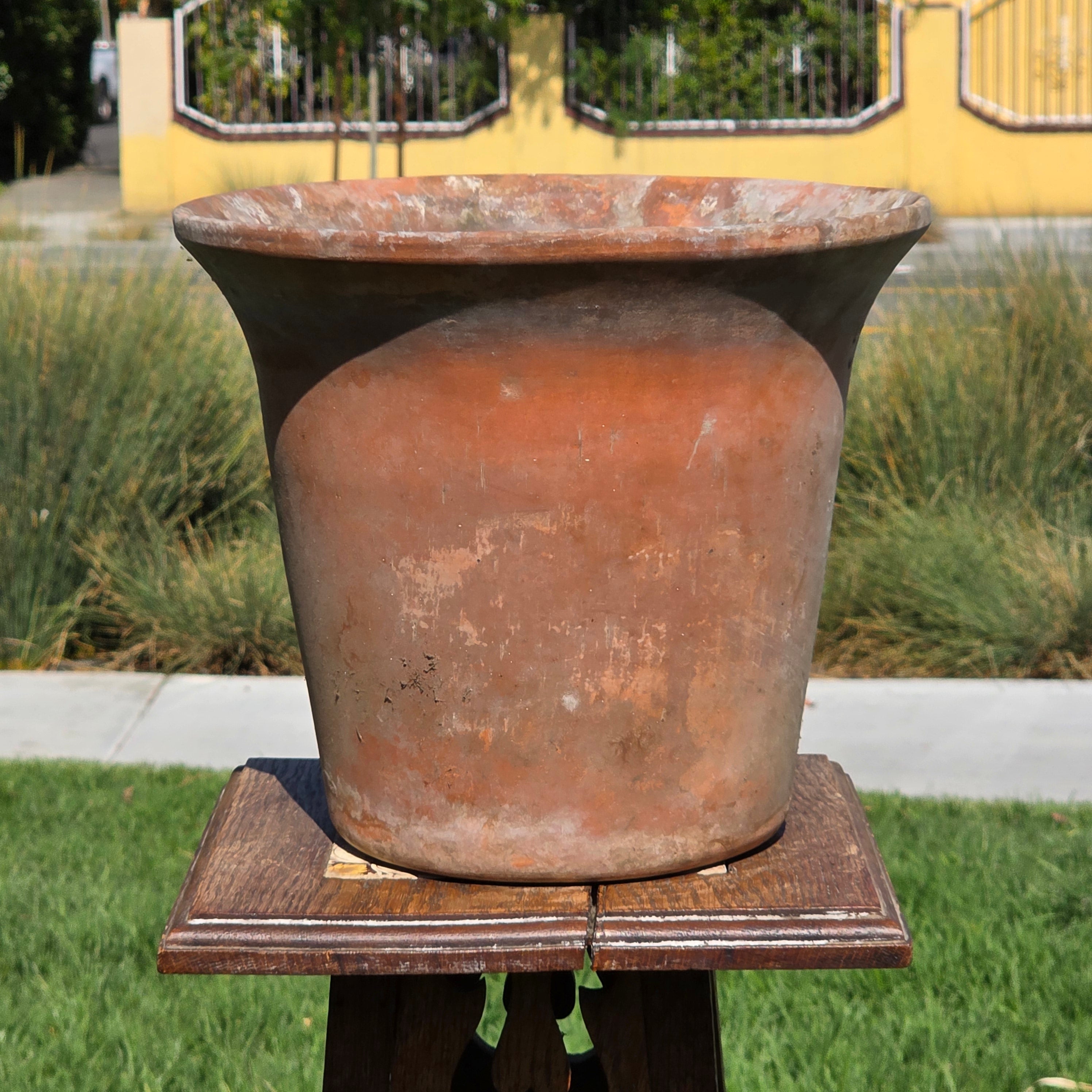 Vintage Terracotta Garden Planter Pot Weathered Flower Plant Tapered Rim 11"