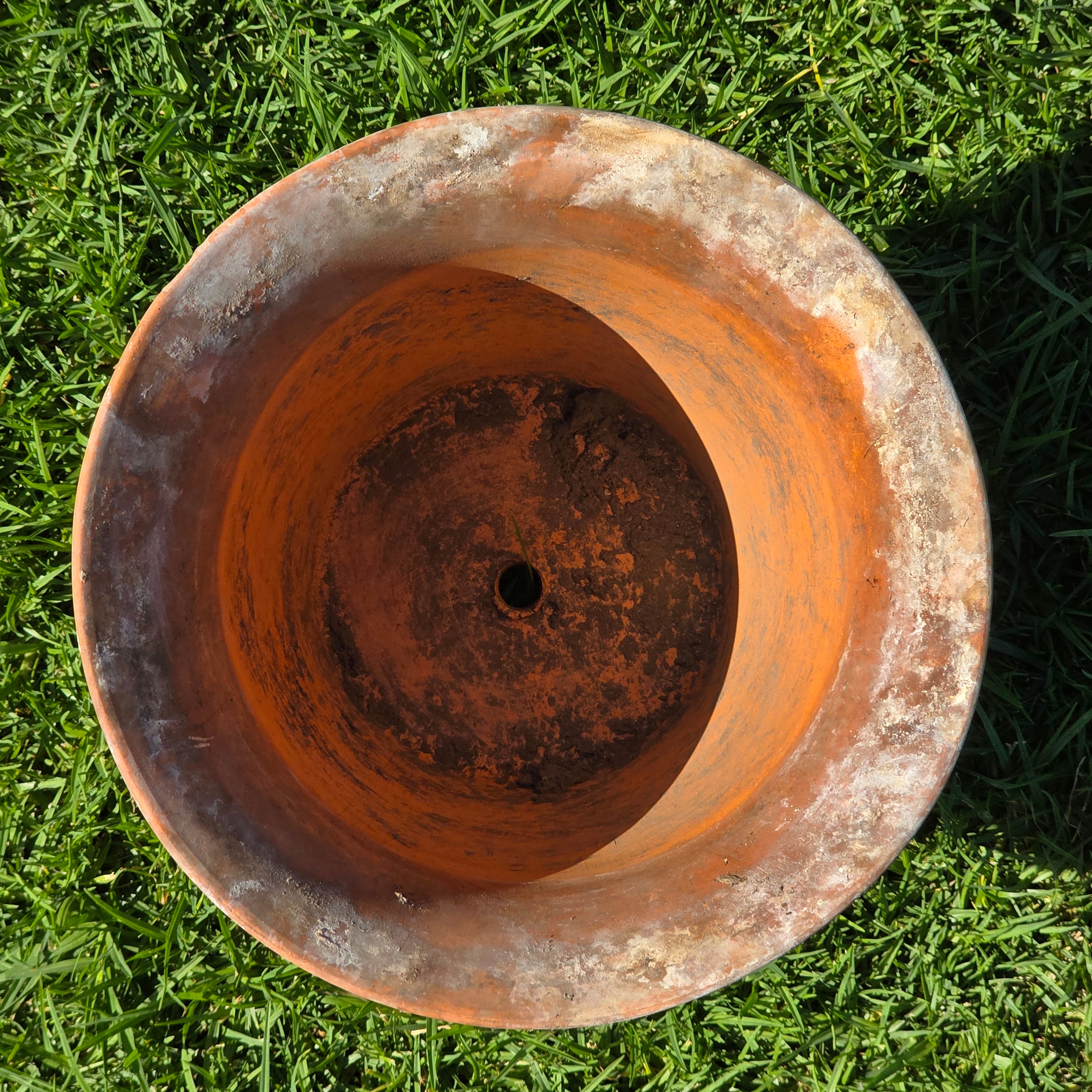 Vintage Terracotta Garden Planter Pot Weathered Flower Plant Tapered Rim 11"