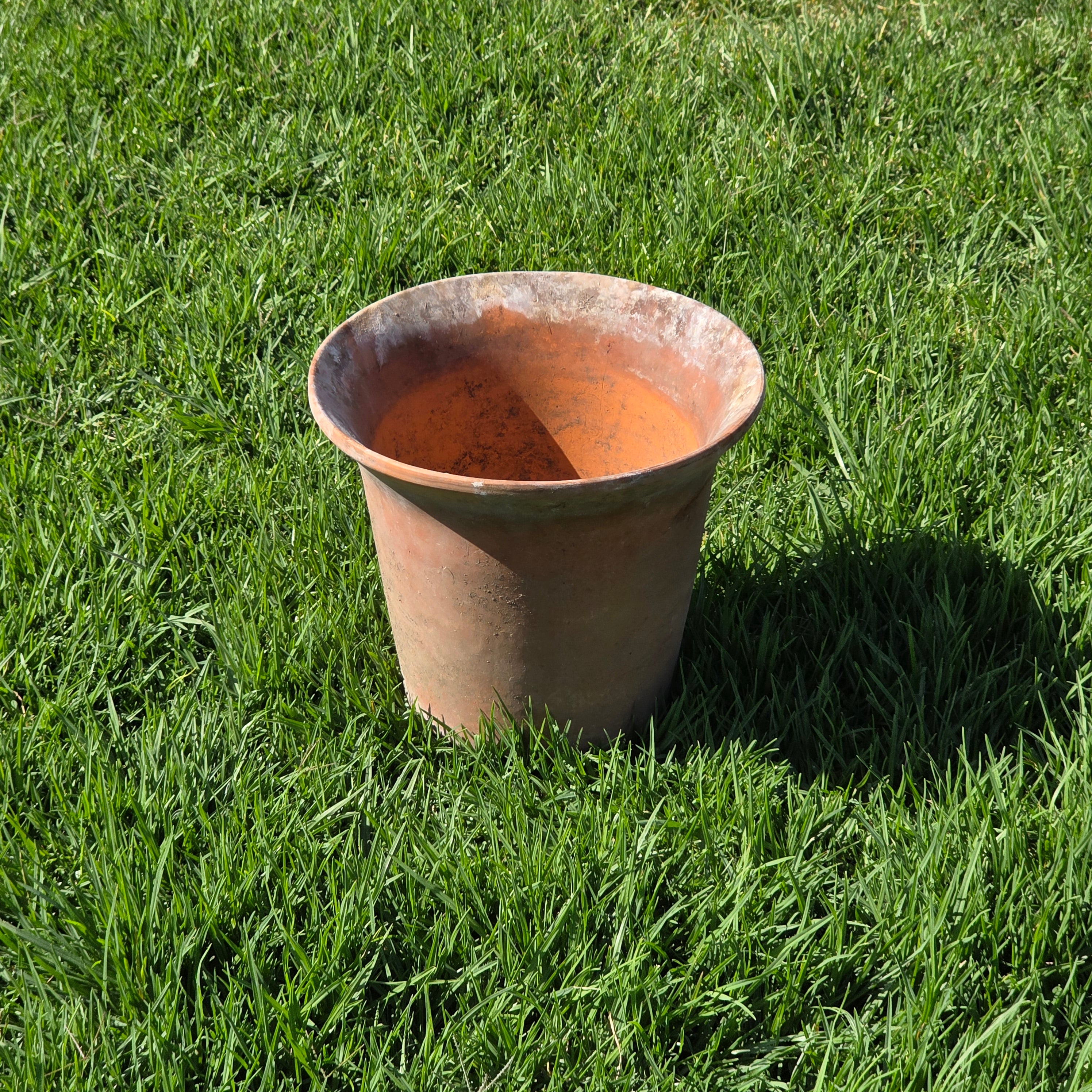 Vintage Terracotta Garden Planter Pot Weathered Flower Plant Tapered Rim 11"