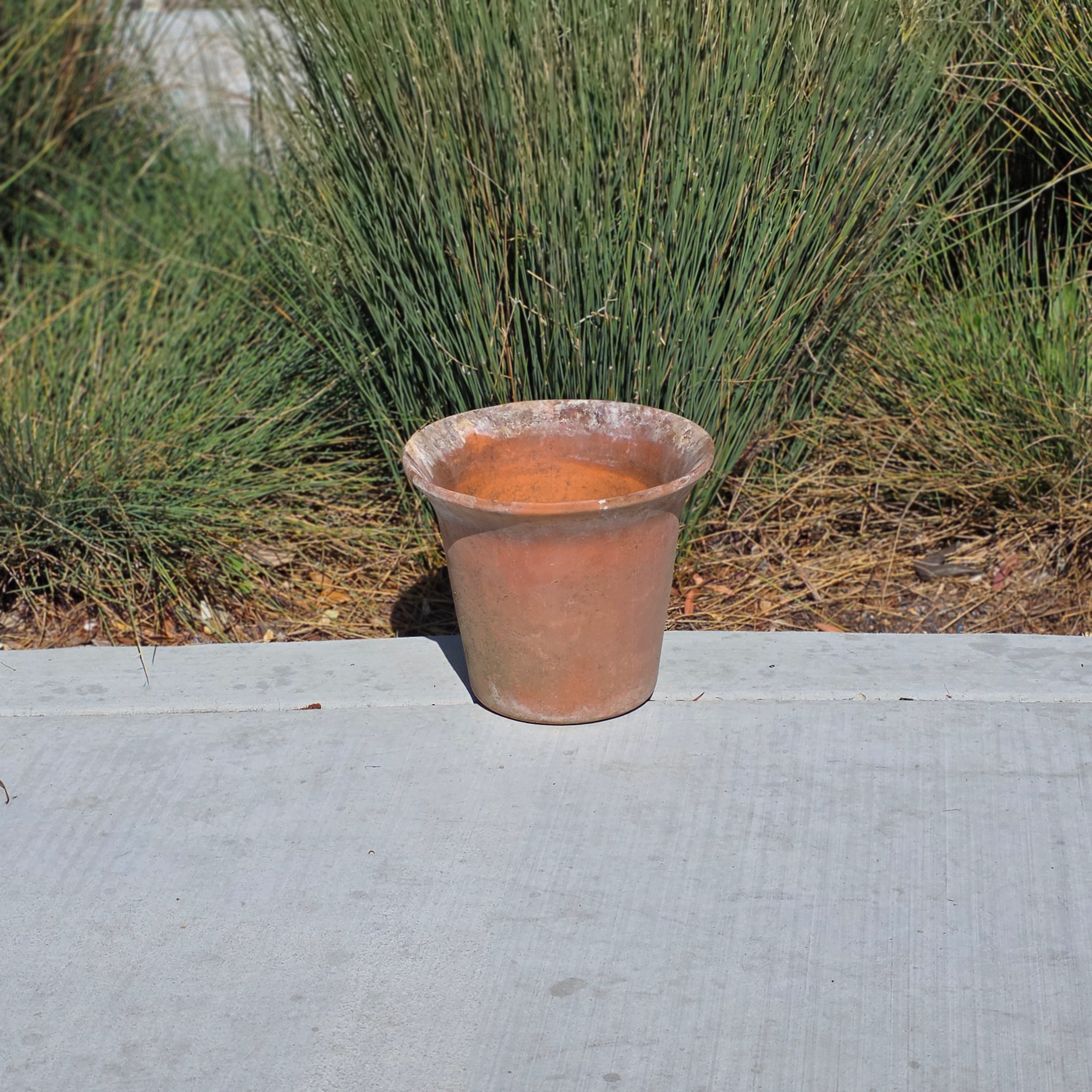 Vintage Terracotta Garden Planter Pot Weathered Flower Plant Tapered Rim 11"