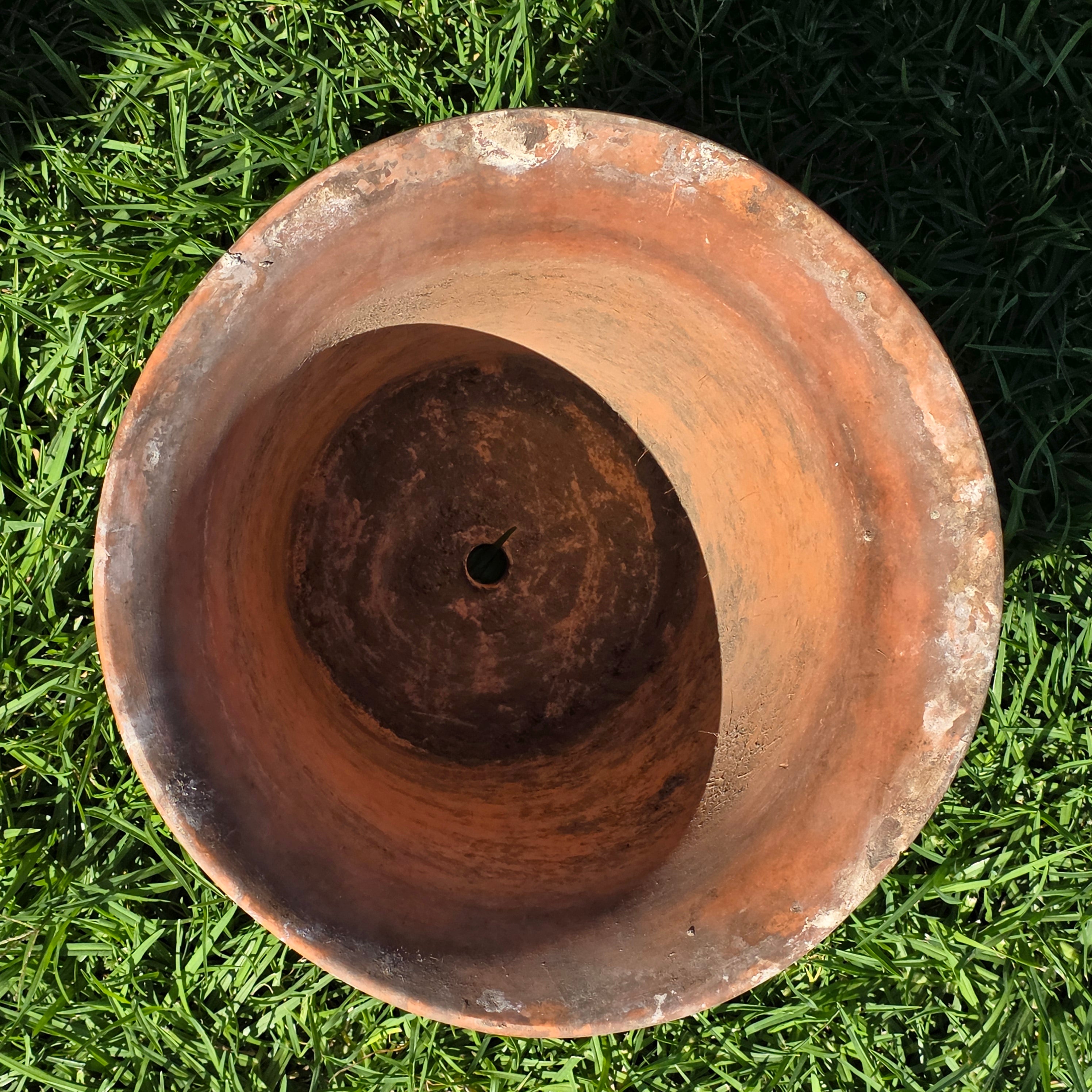 Vintage Terracotta Garden Planter Pot Weathered Flower Plant Tapered Rim 11"