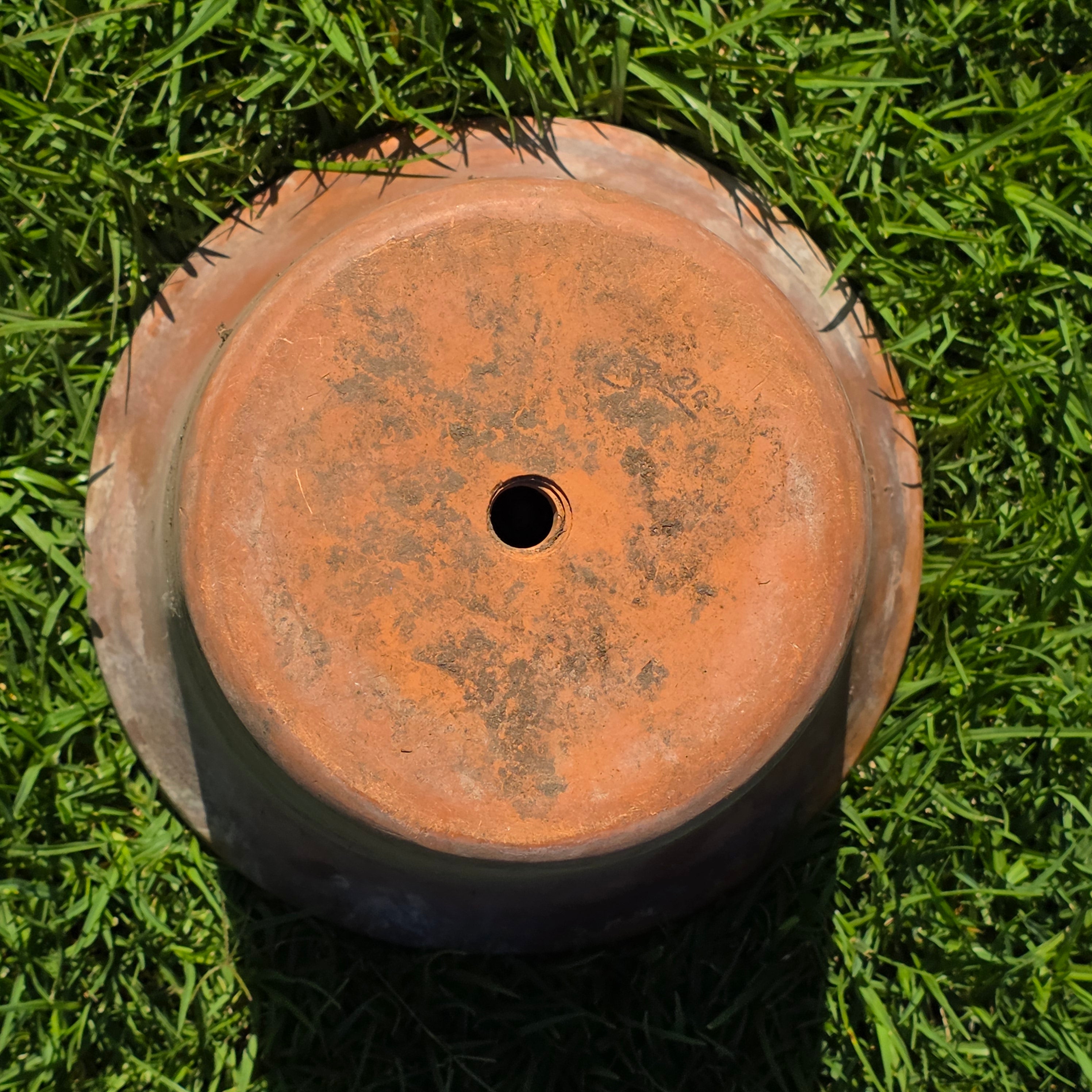 Vintage Terracotta Garden Planter Pot Weathered Flower Plant Tapered Rim 11"