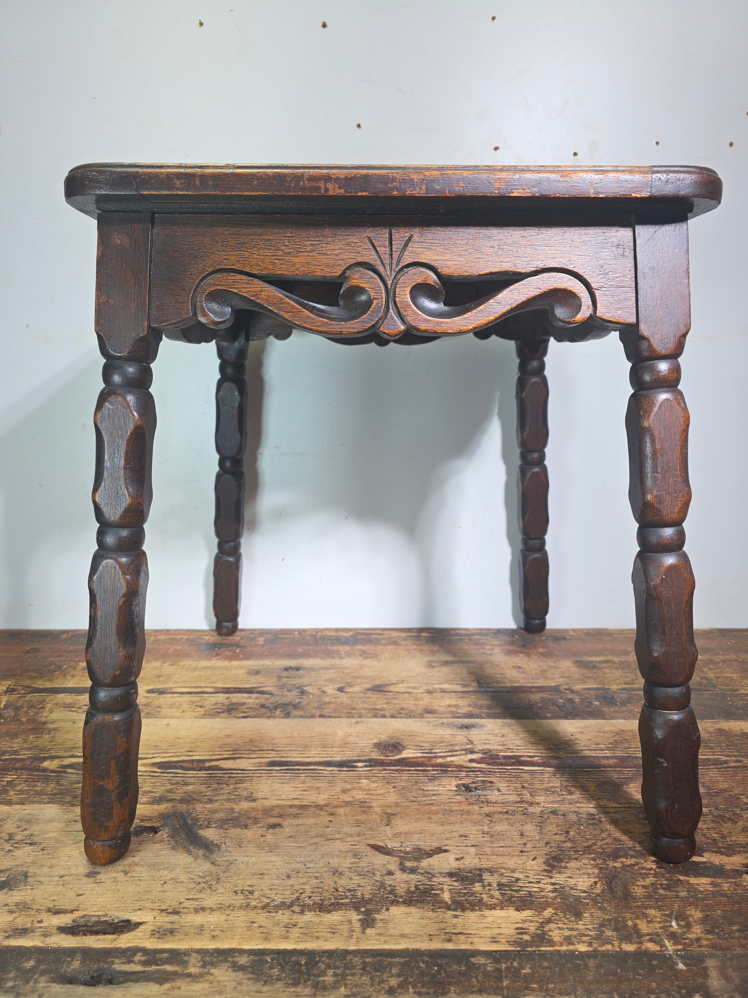Vintage 1930s Tudor Tile Occasional Table Wood Side Nightstand Whittier CA