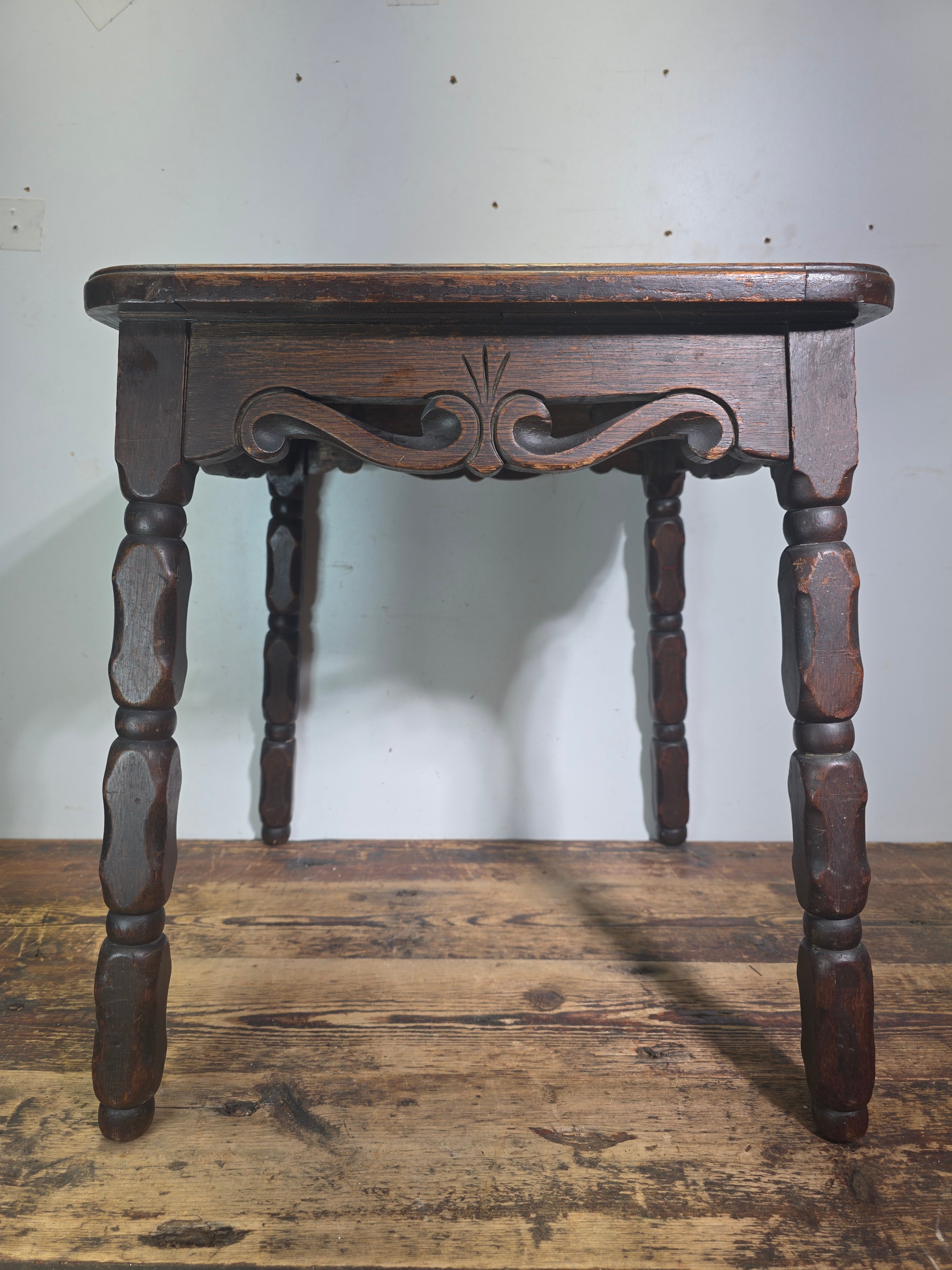 Vintage 1930s Tudor Tile Occasional Table Wood Side Nightstand Whittier CA