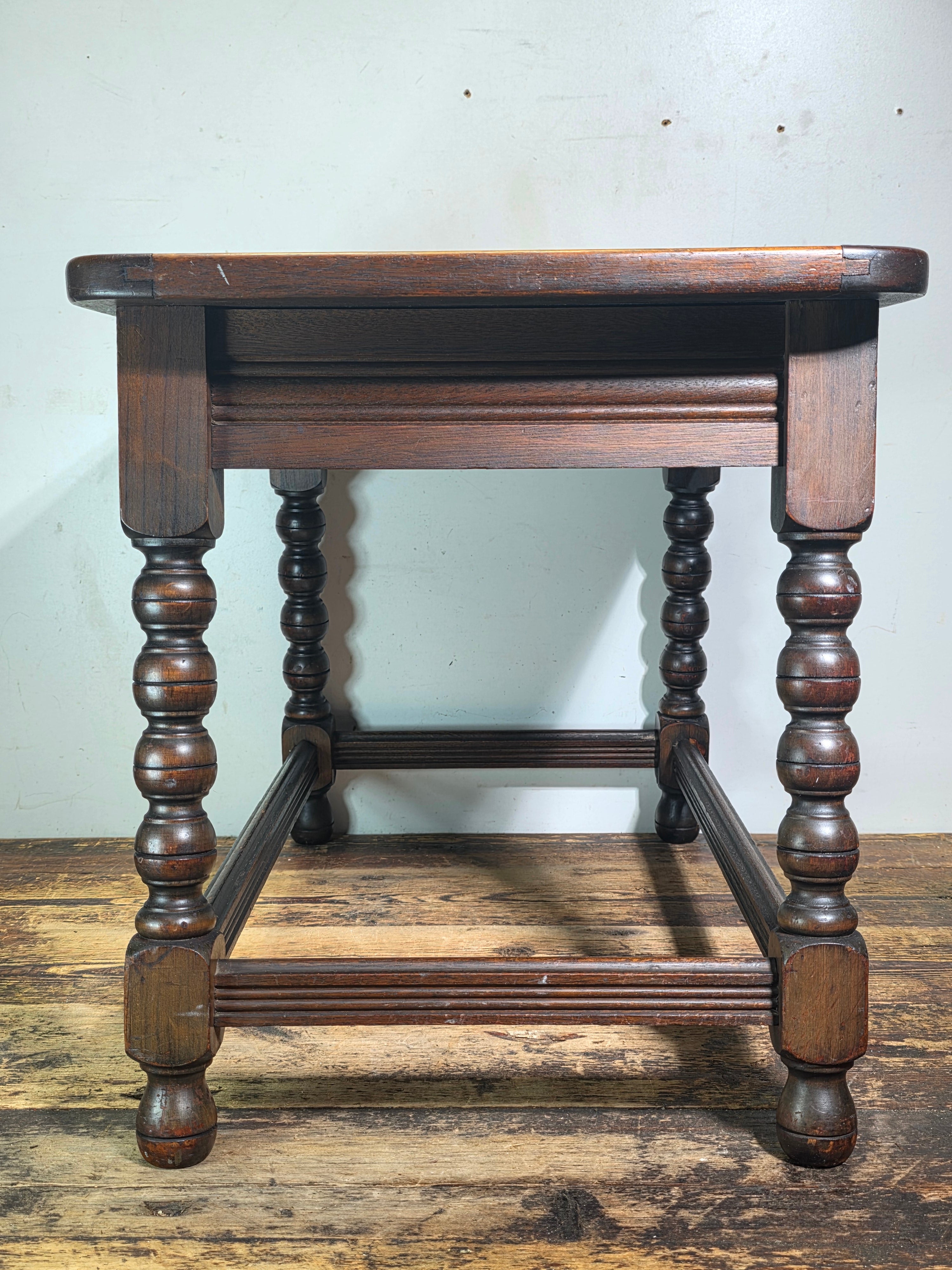 Vintage 1930s Taylor Tile Top Spanish Coffee Table Antique Wood Side Orange
