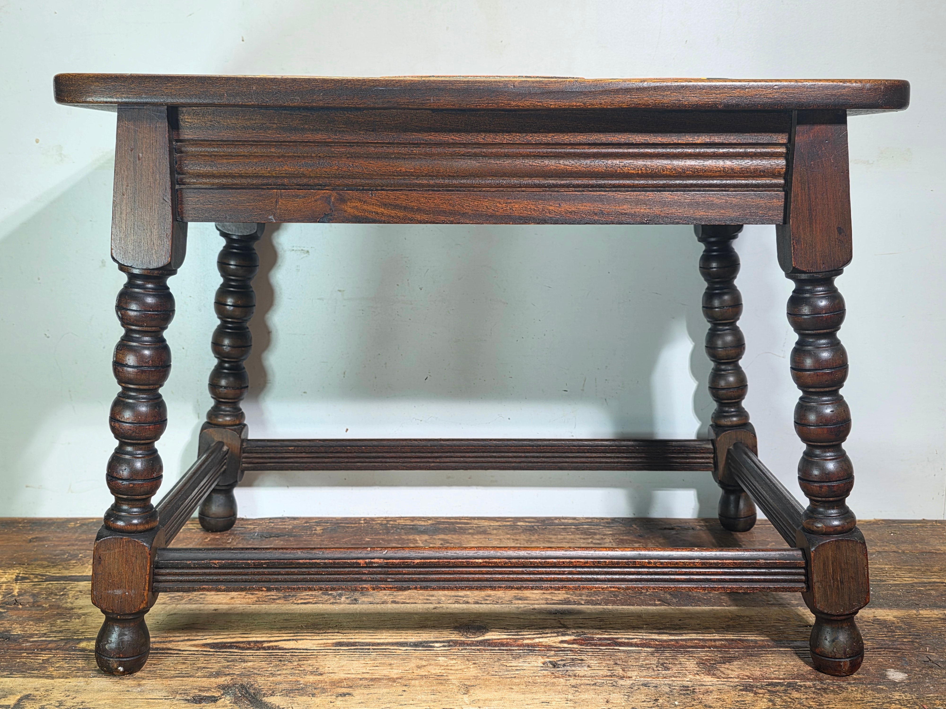 Vintage 1930s Taylor Tile Top Spanish Coffee Table Antique Wood Side Orange