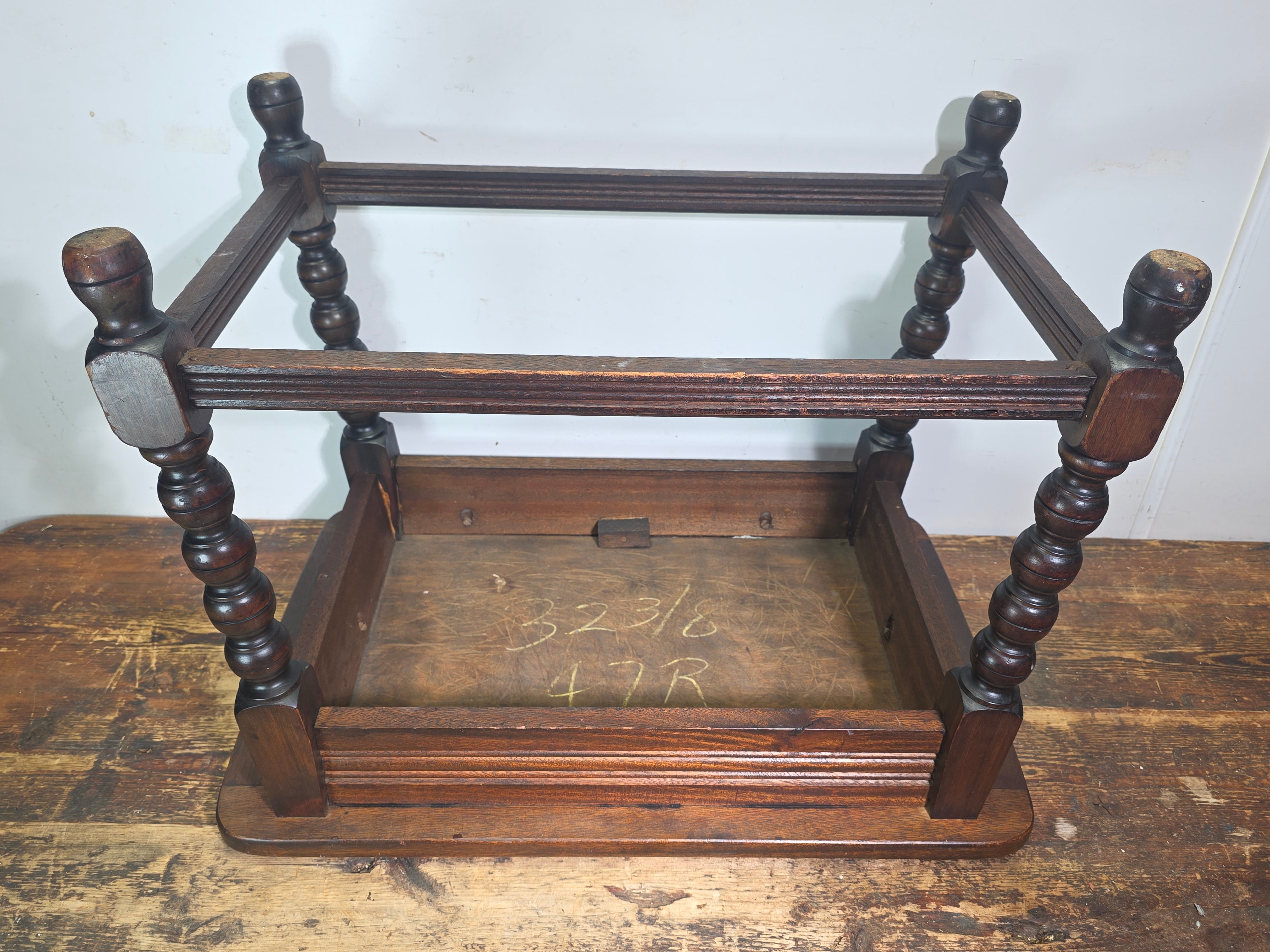 Vintage 1930s Taylor Tile Top Spanish Coffee Table Antique Wood Side Orange
