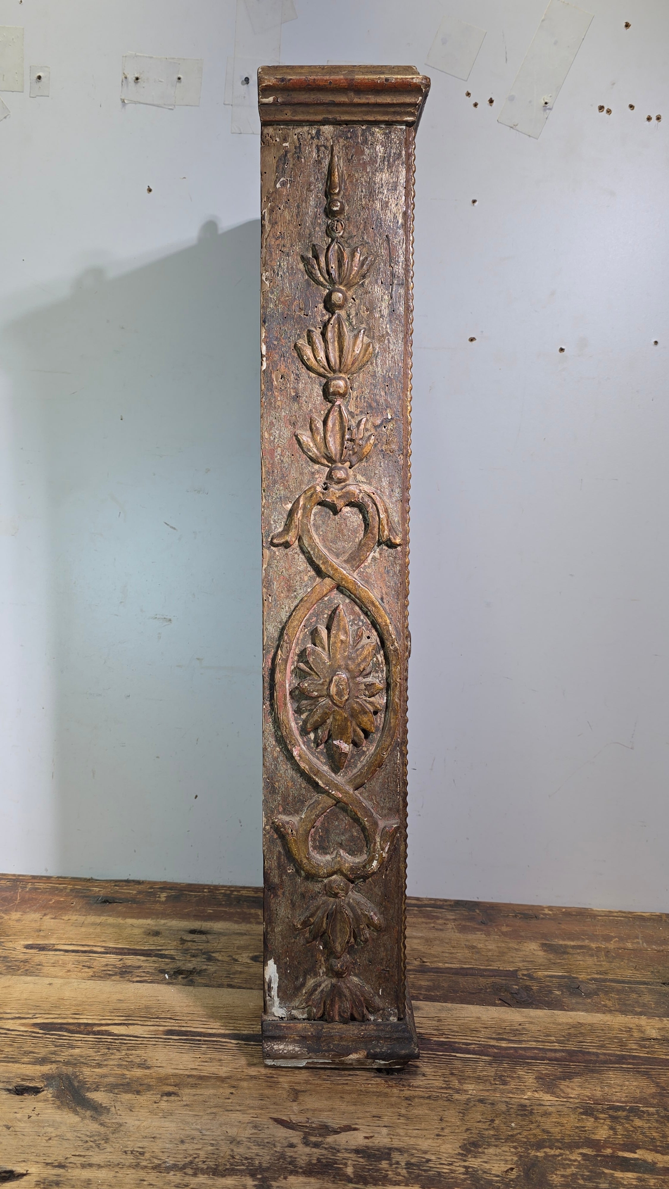 Tabernacle Church Cabinet 1700s Italian Spanish Baroque Carved Wood Wall Gilt
