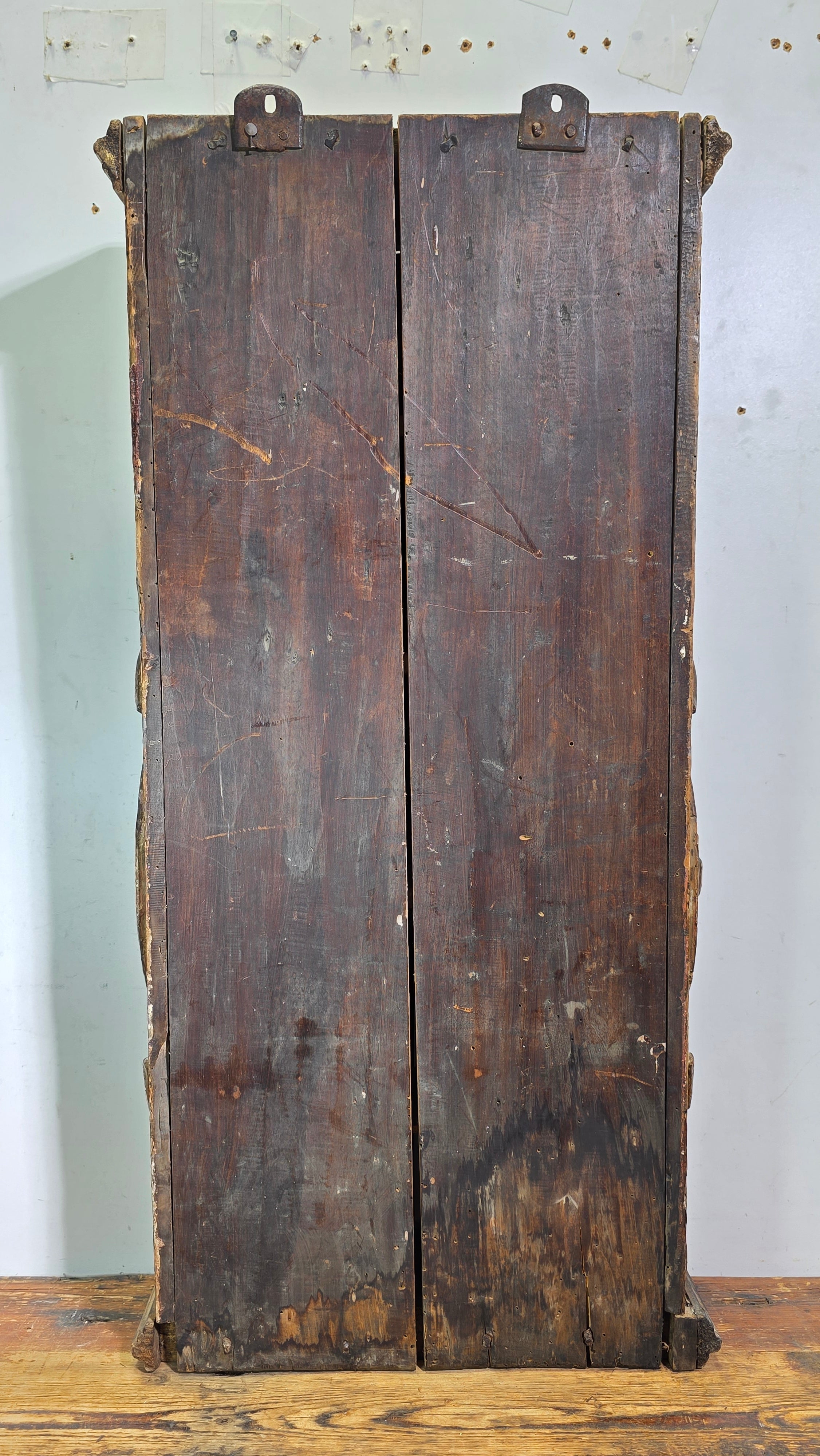 Tabernacle Church Cabinet 1700s Italian Spanish Baroque Carved Wood Wall Gilt