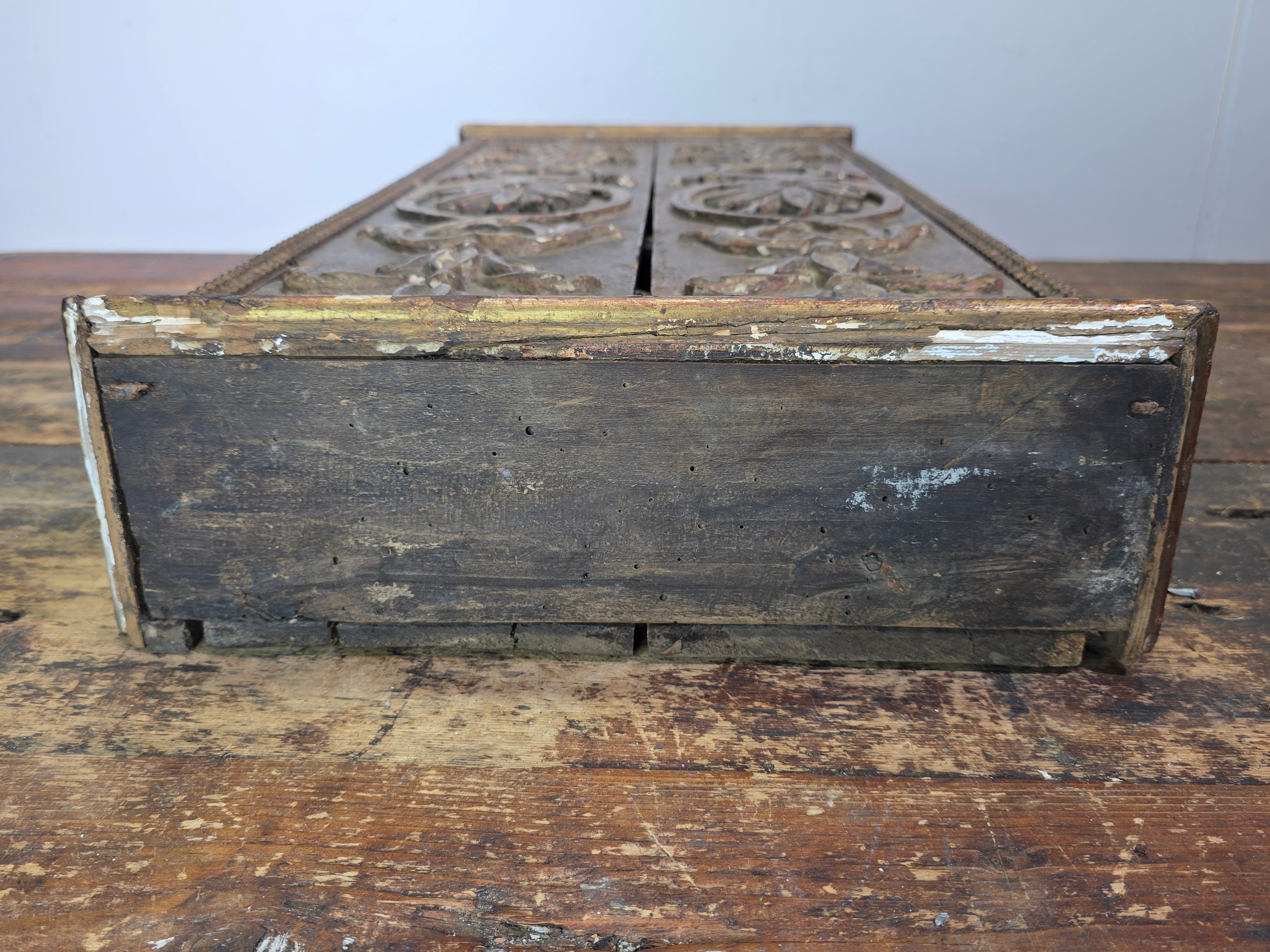 Tabernacle Church Cabinet 1700s Italian Spanish Baroque Carved Wood Wall Gilt