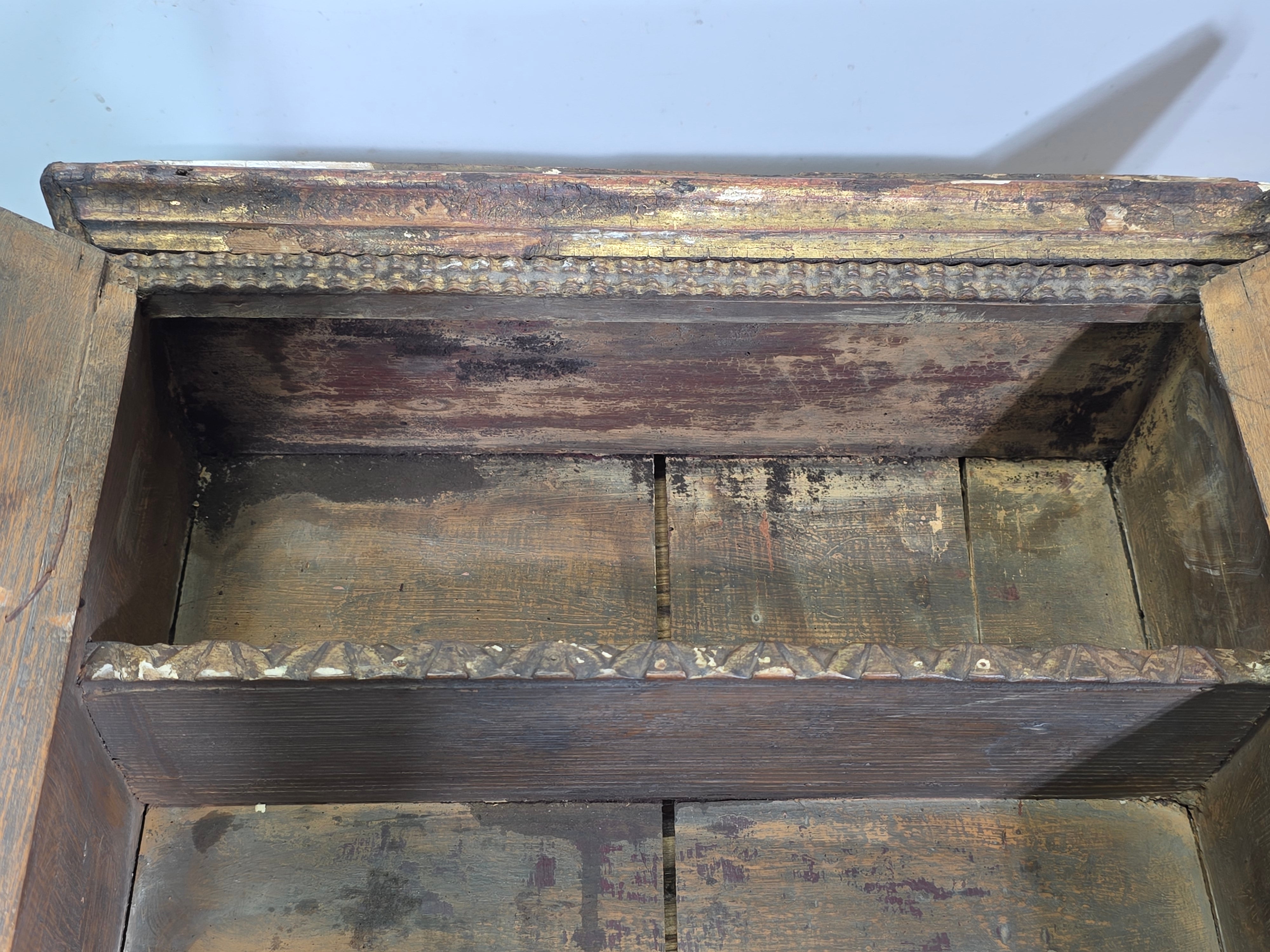 Tabernacle Church Cabinet 1700s Italian Spanish Baroque Carved Wood Wall Gilt