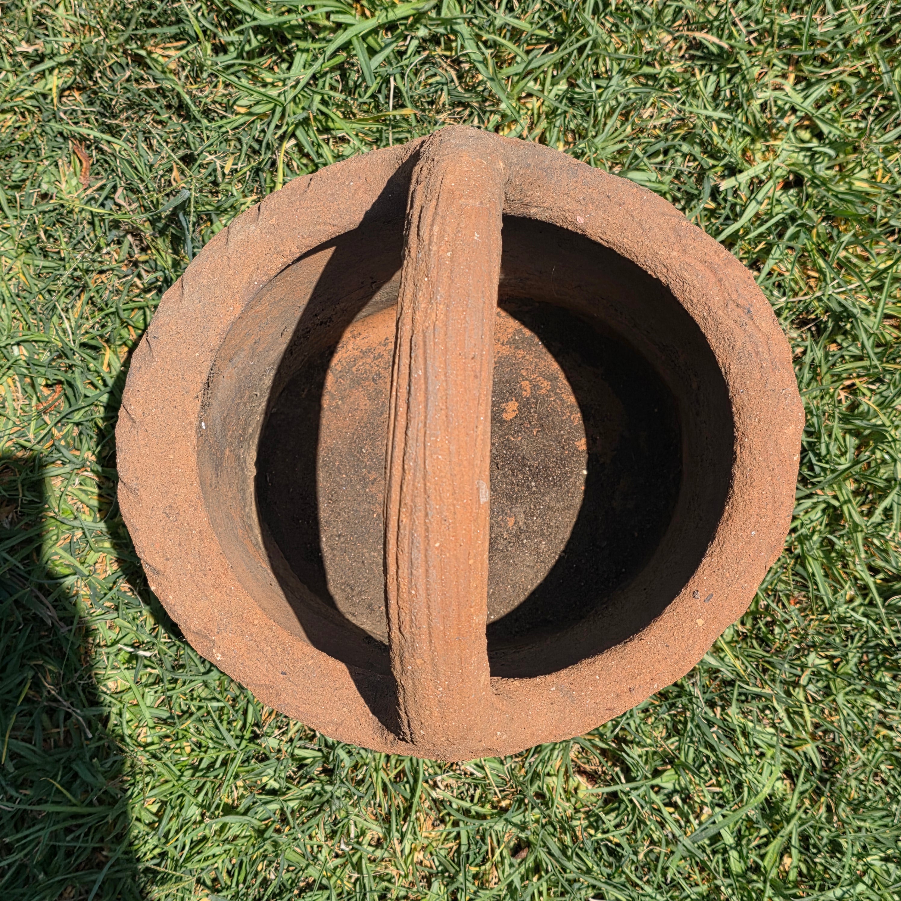 Vintage Terracotta Basket Planter Clay Woven Basket Pottery Rustic Garden Pot