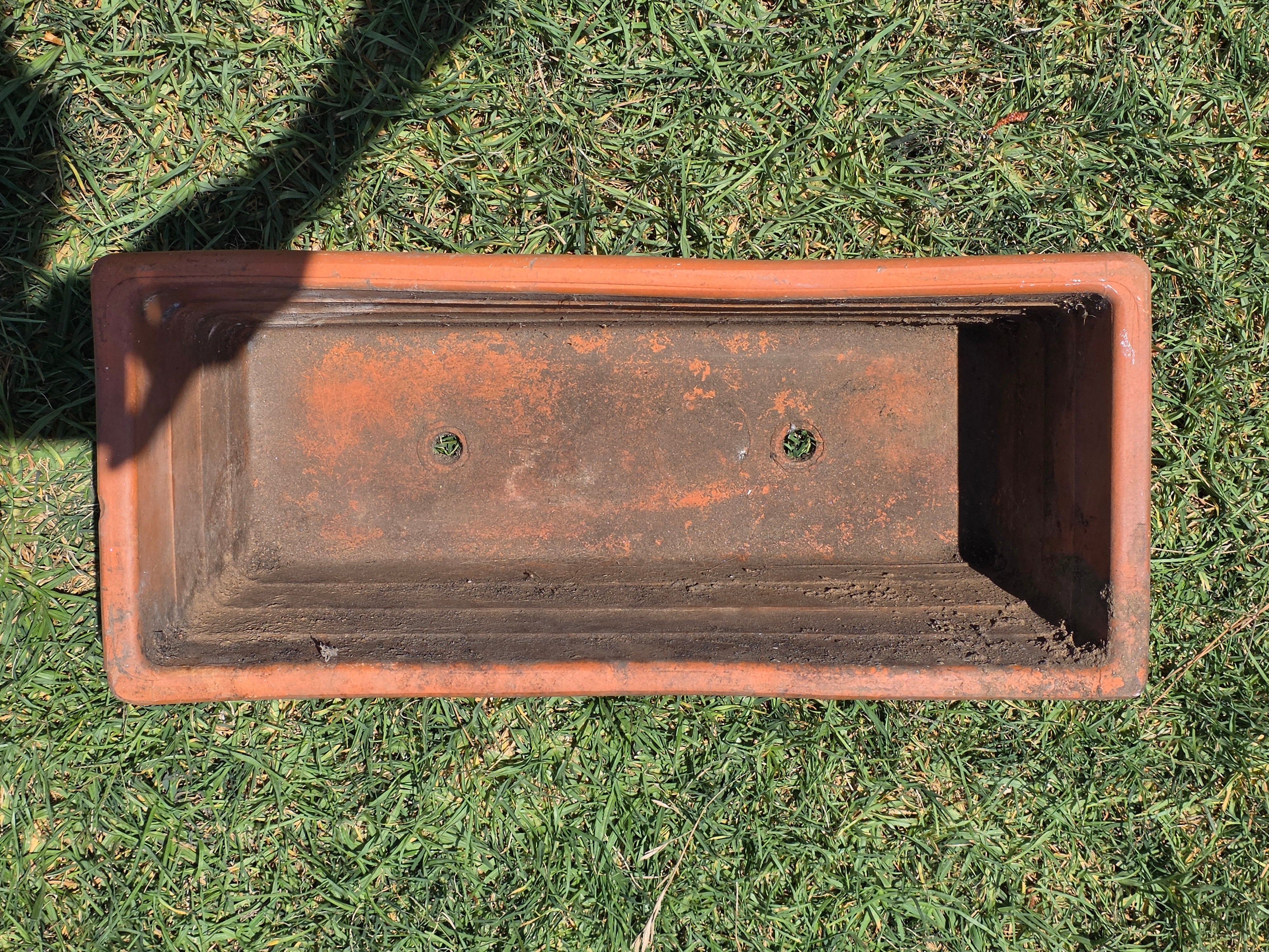 Vintage Terracotta Window Box Planter Italian Style Acanthus Leaf Trough Pot 20"