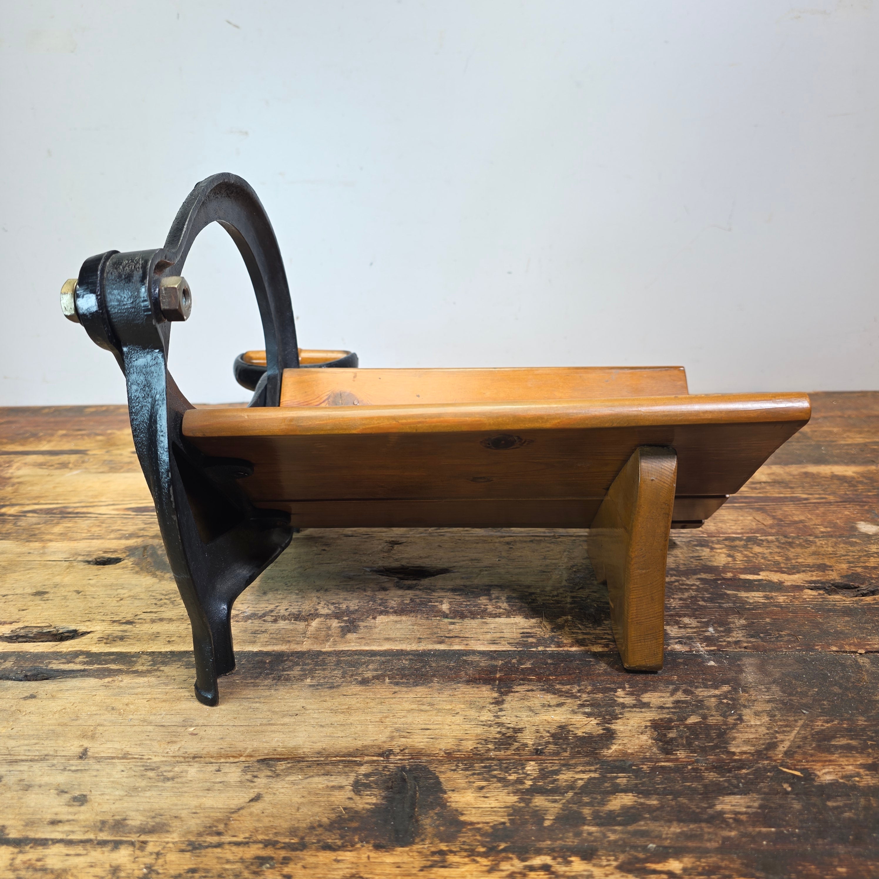 Rare Early VOSS No 6 Bread Slicer Restored Cast Iron Antique Wood Denmark Cutter