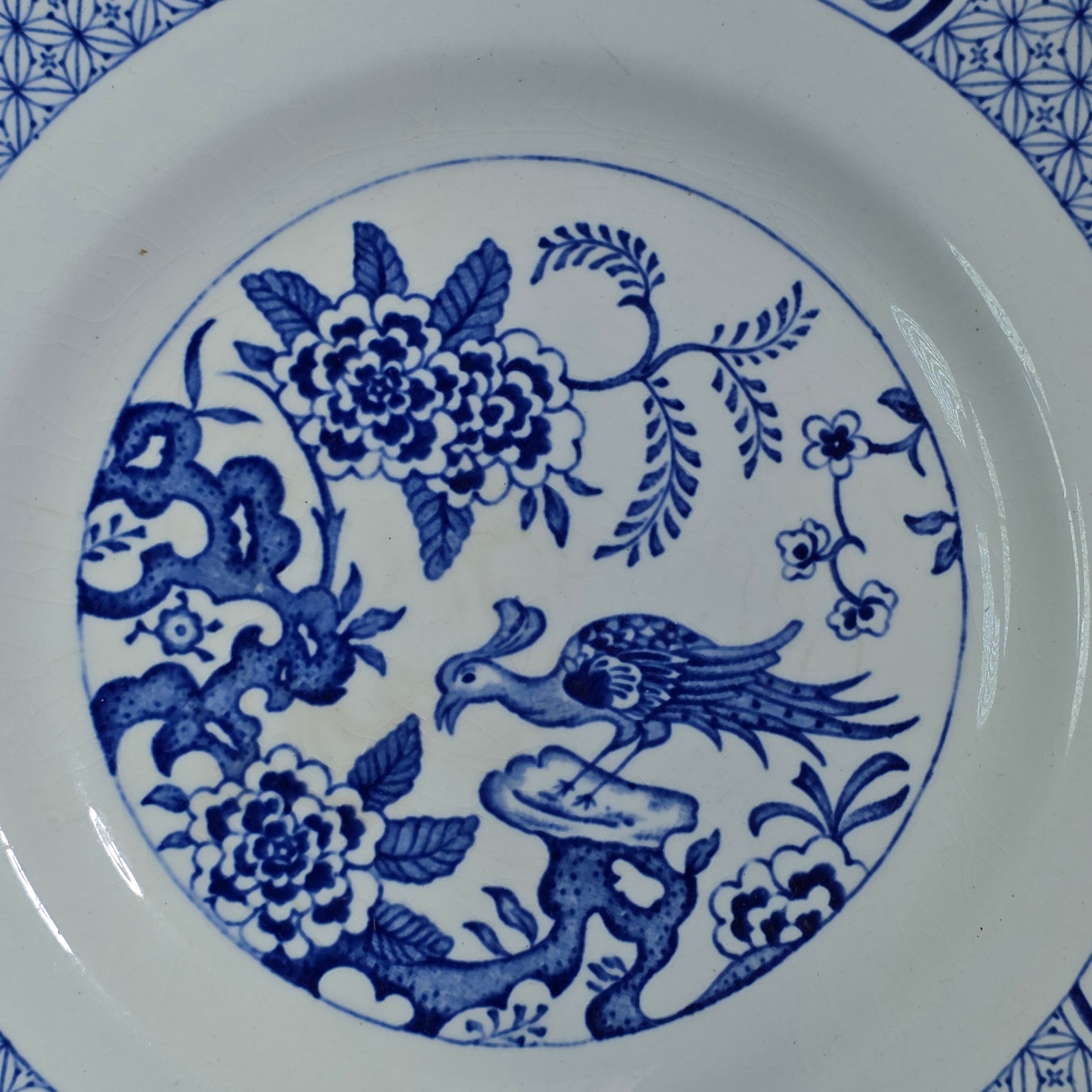 Vintage Barratts Staffordshire England Nan-Kin Blue White Plate 7" Chinoiserie