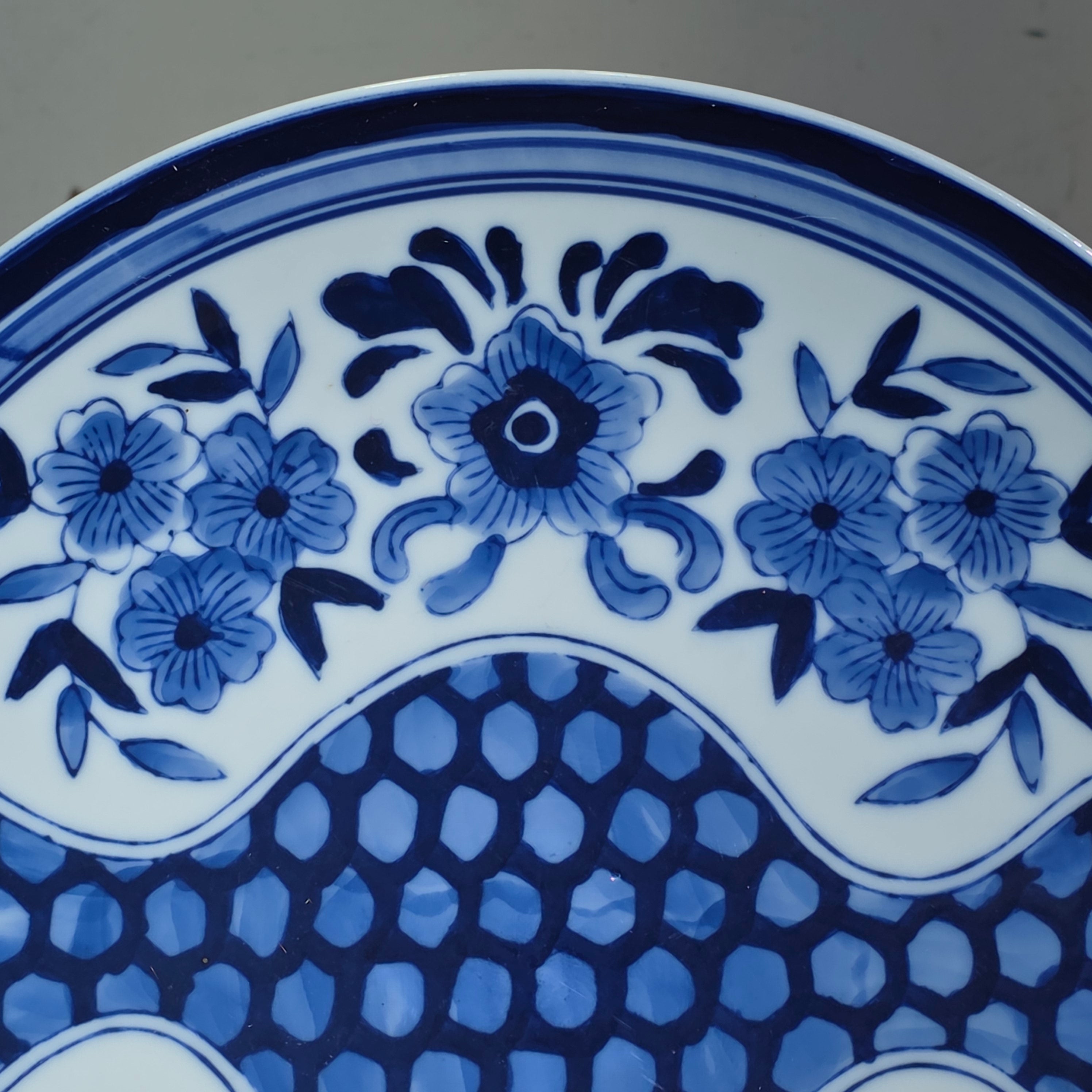 Kafuh Japan Blue White Porcelain Dinner Plates Set 6 Assorted Pattern 10"