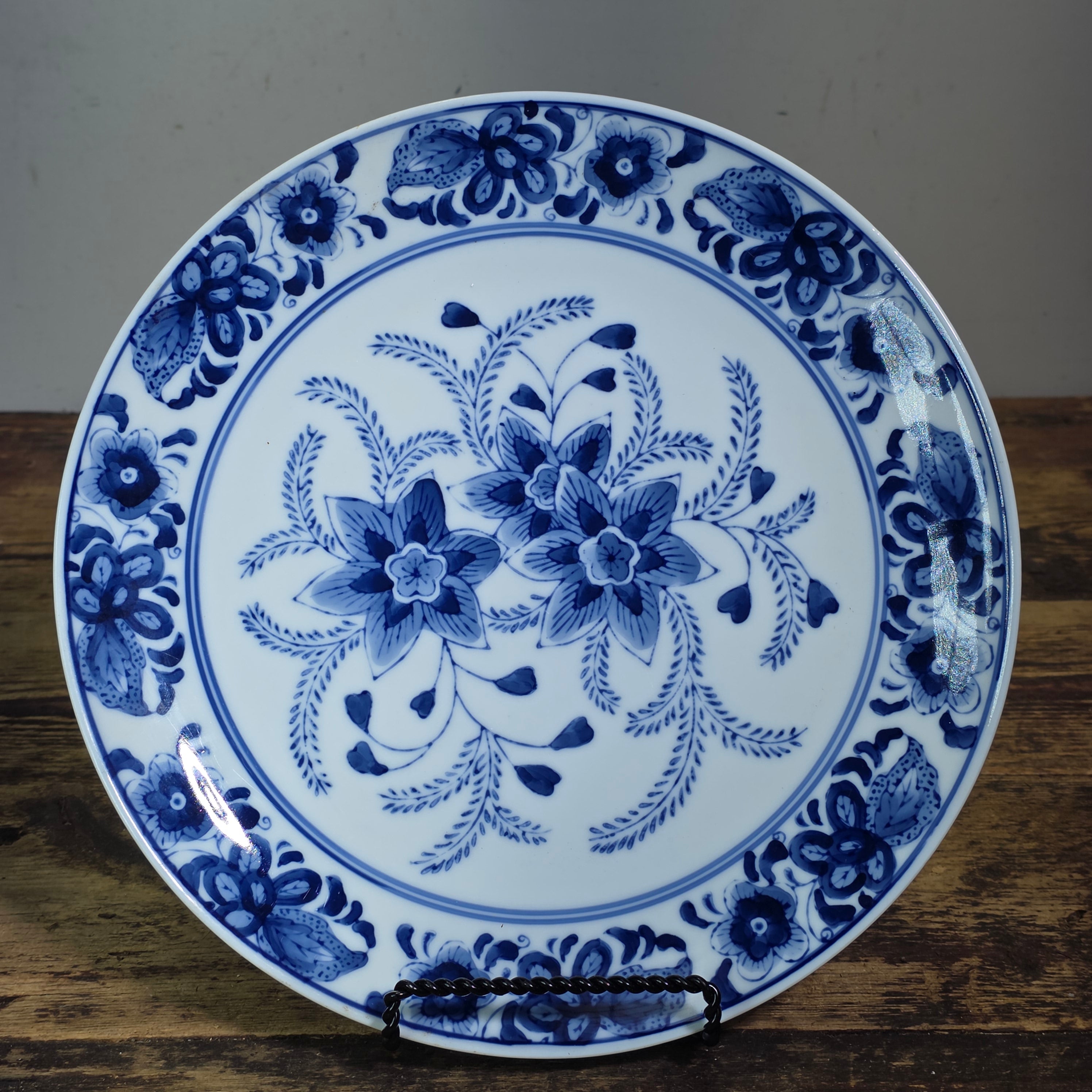 Kafuh Japan Blue White Porcelain Dinner Plates Set 6 Assorted Pattern 10"