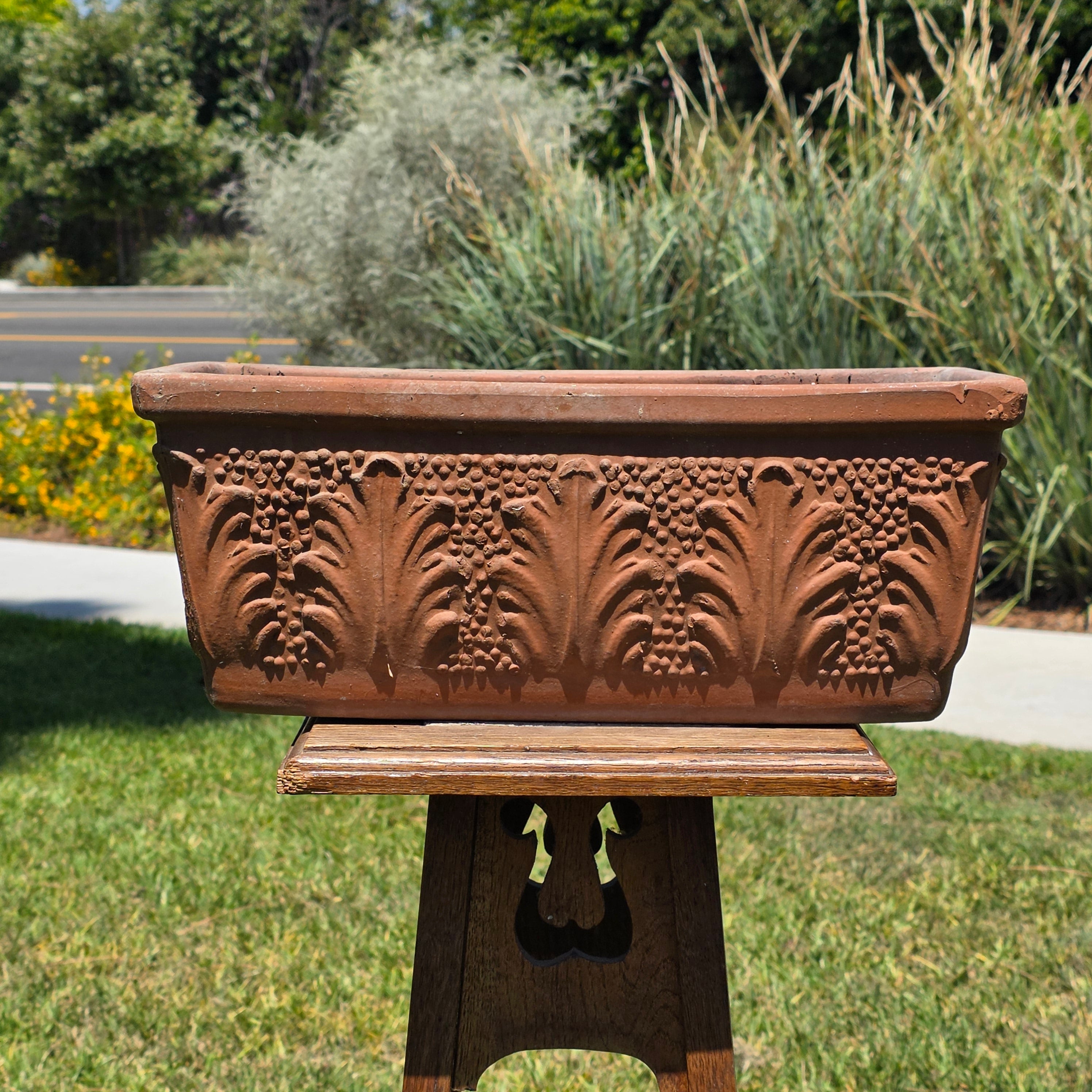 Vintage Italy Terracotta Planter Box Large Rectangular Trough Clay Flower Pot 16"