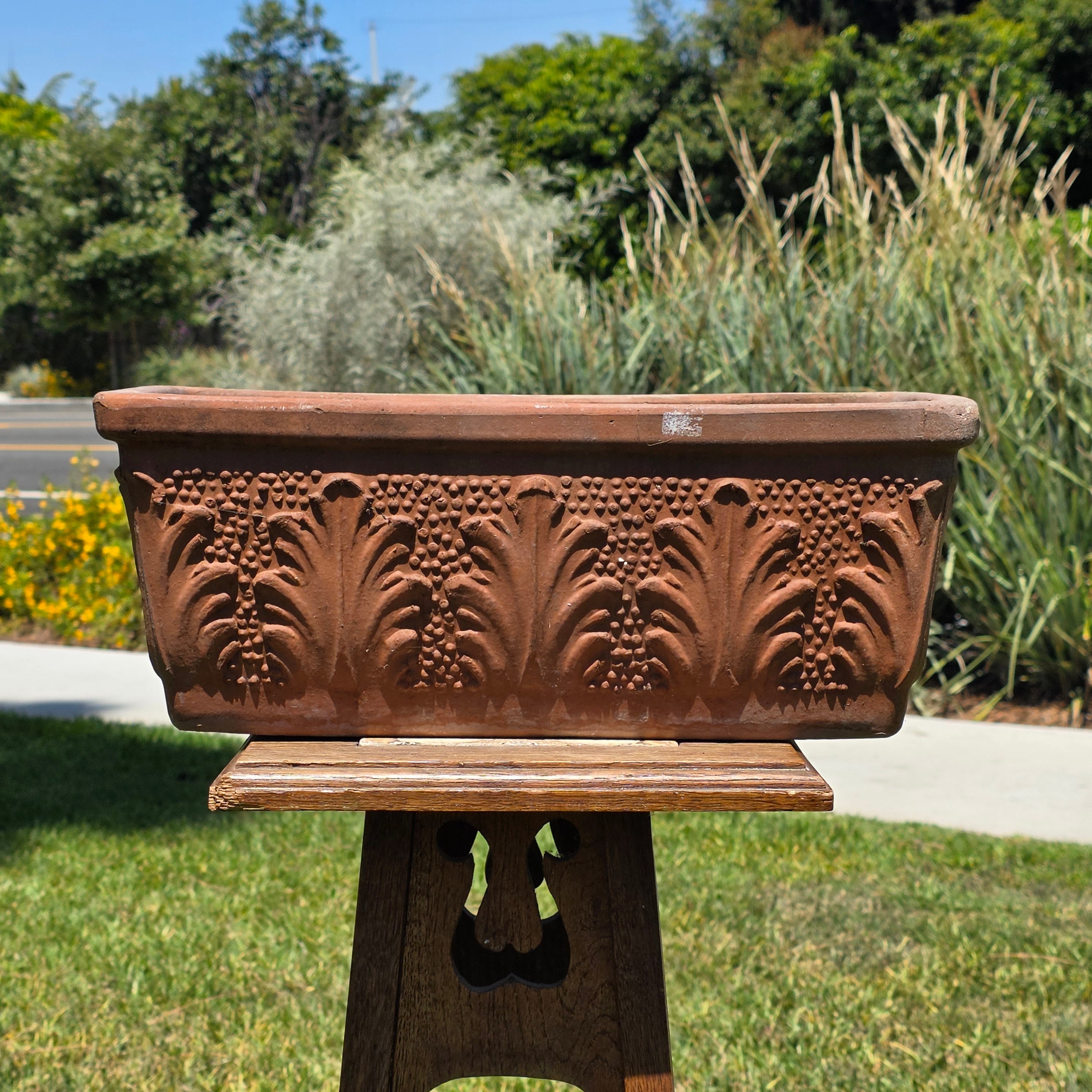 Vintage Italy Terracotta Planter Box Large Rectangular Trough Clay Flower Pot 16"