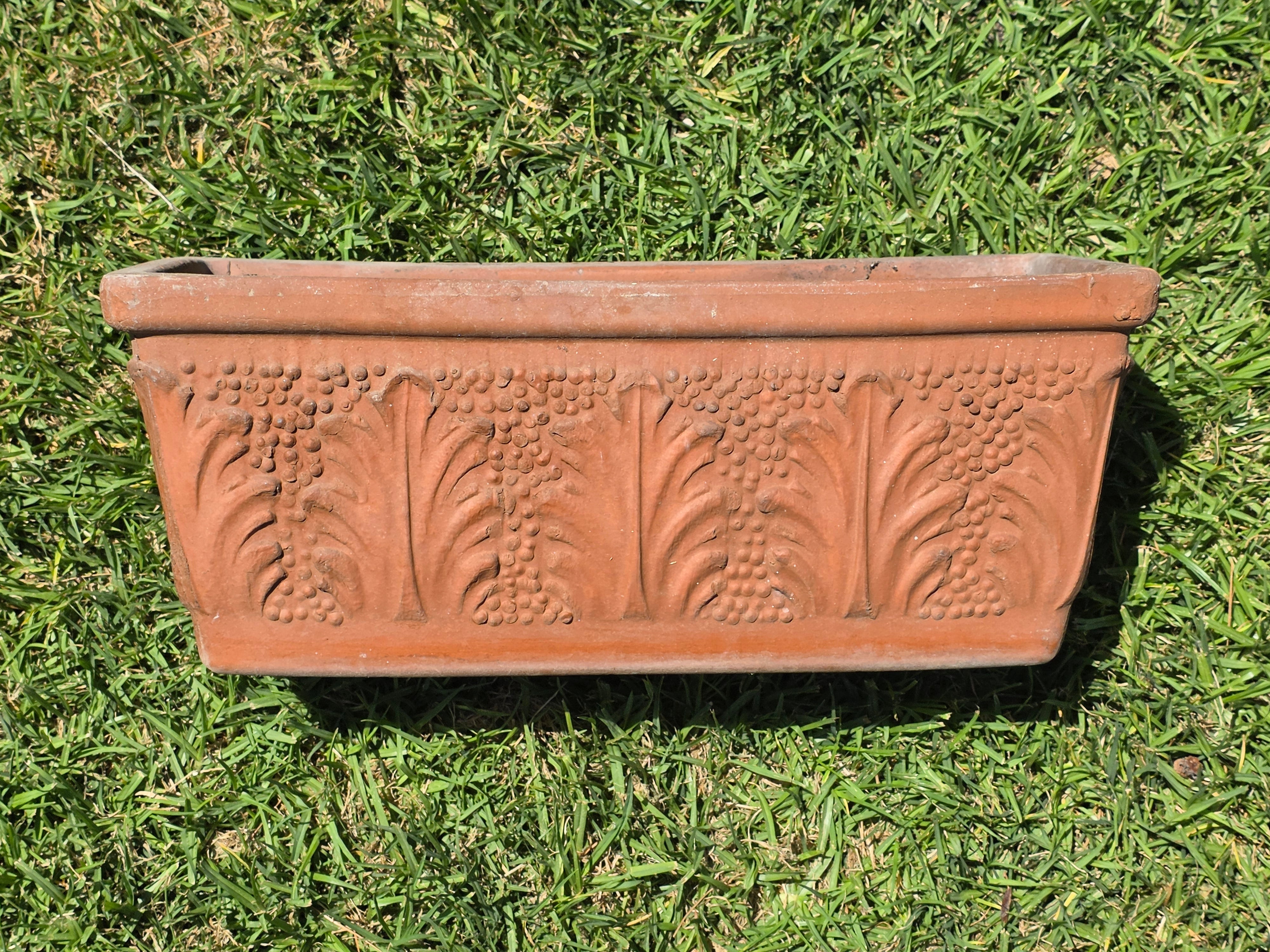 Vintage Italy Terracotta Planter Box Large Rectangular Trough Clay Flower Pot 16"
