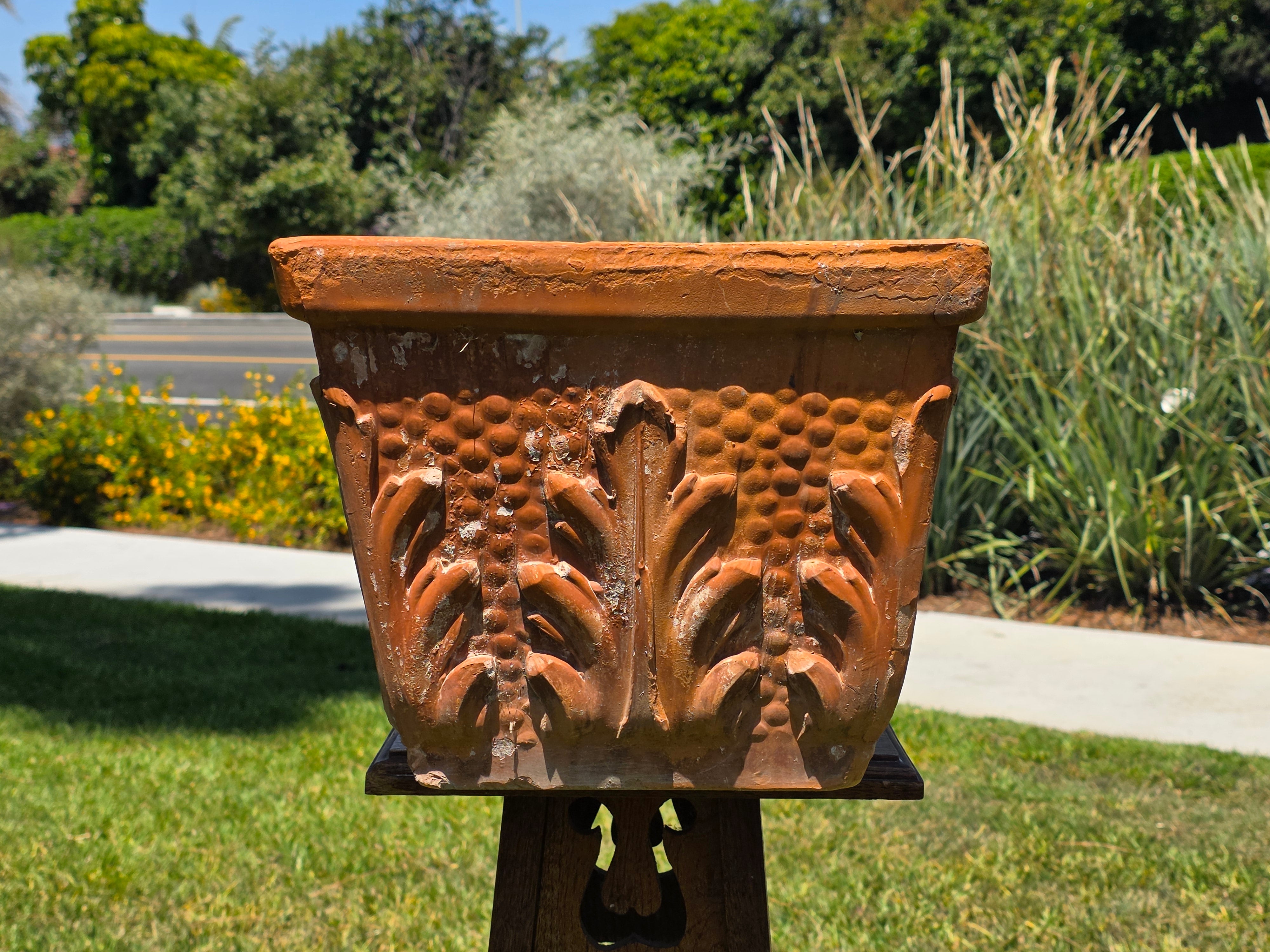 Vintage Terracotta Planter Box Large Rectangular Trough Clay Flower Pot 24"