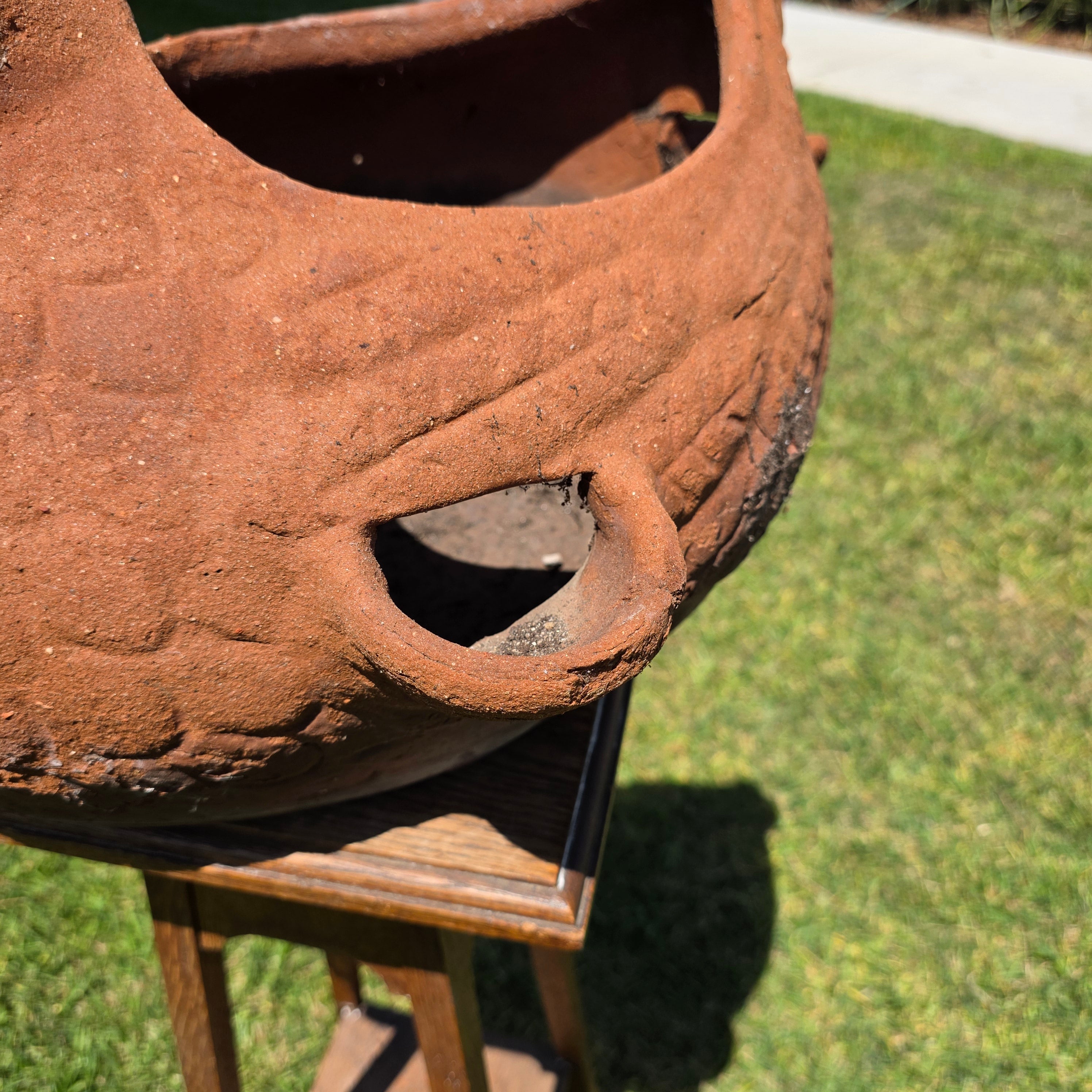 Vintage Terracotta Chicken Planter Large Rooster Clay Strawberry Pot Hen 21"