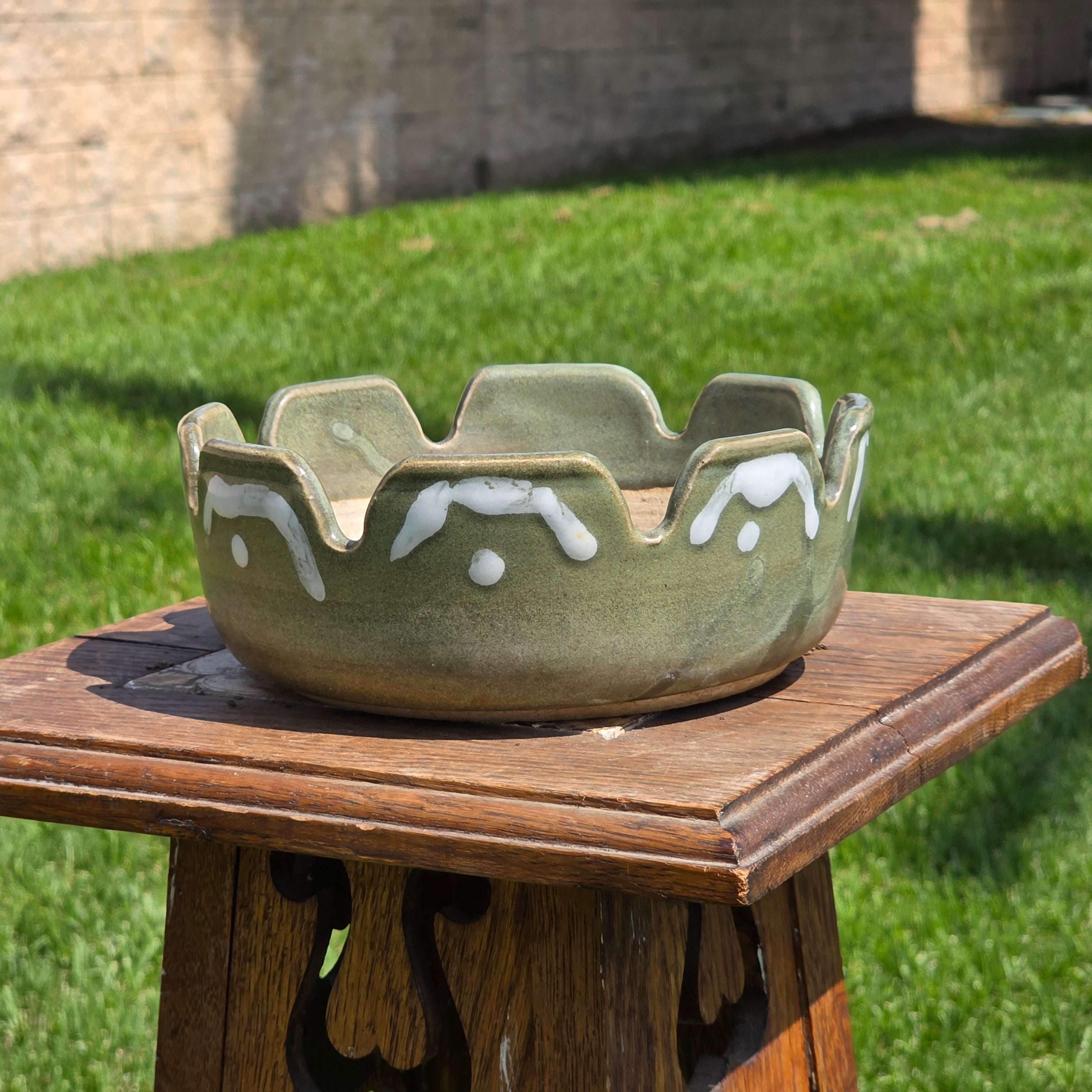 Vintage BONHAM 2318 Pottery Bowl Planter Mid Century Brown Studio Art Pottery
