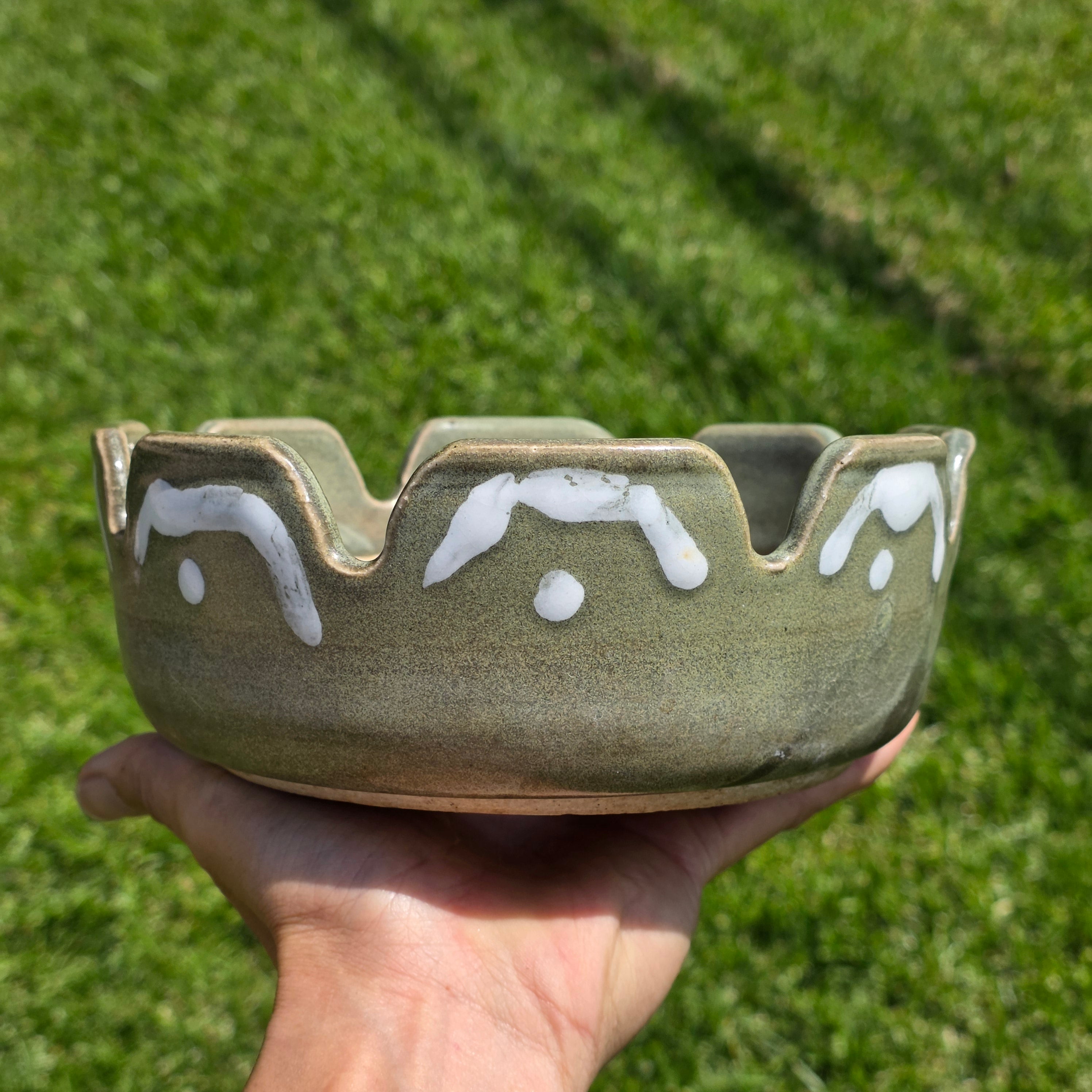 Vintage BONHAM 2318 Pottery Bowl Planter Mid Century Brown Studio Art Pottery