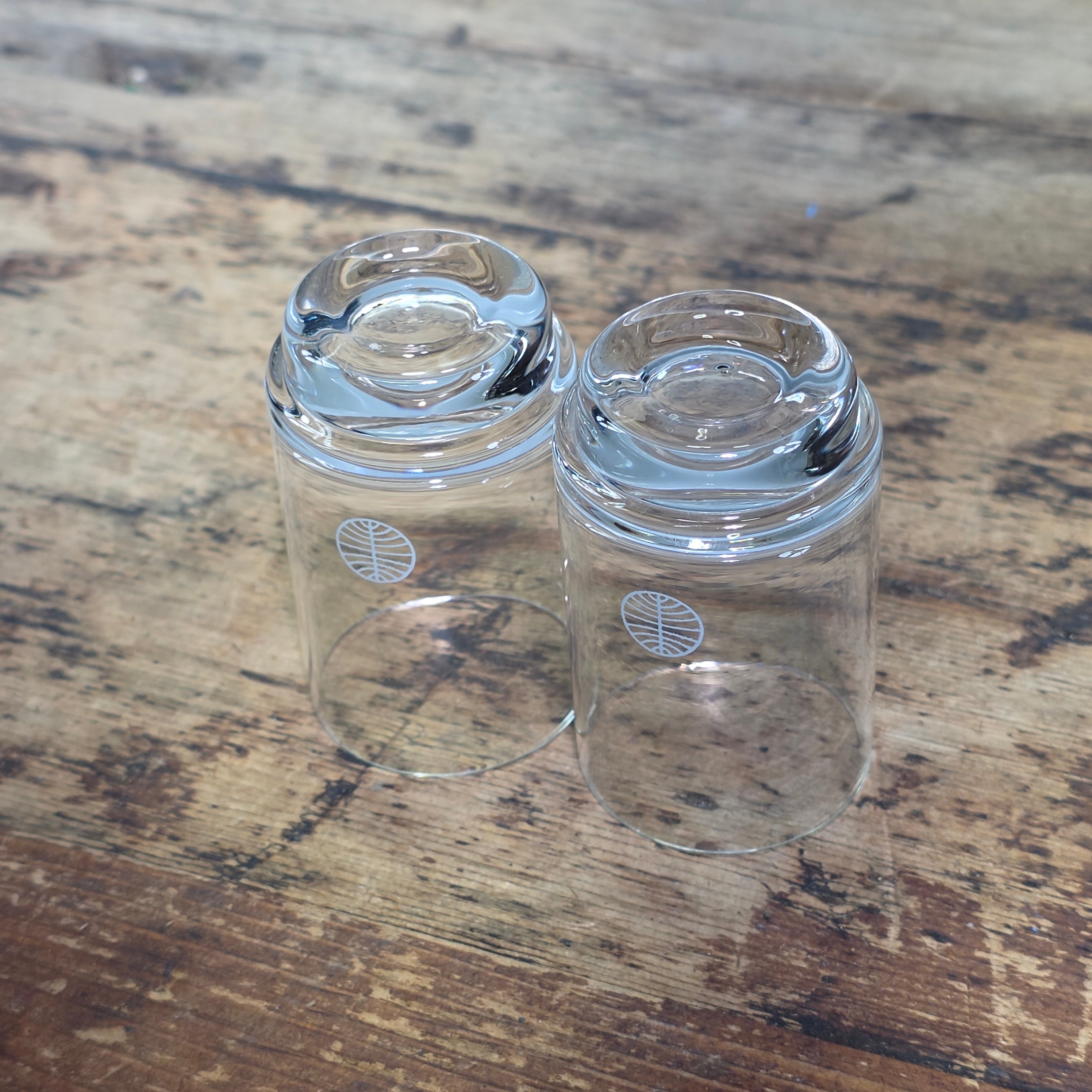 Vintage Pan Am Airlines First Class Shot Glasses Set of 2 Clear Glass 1oz