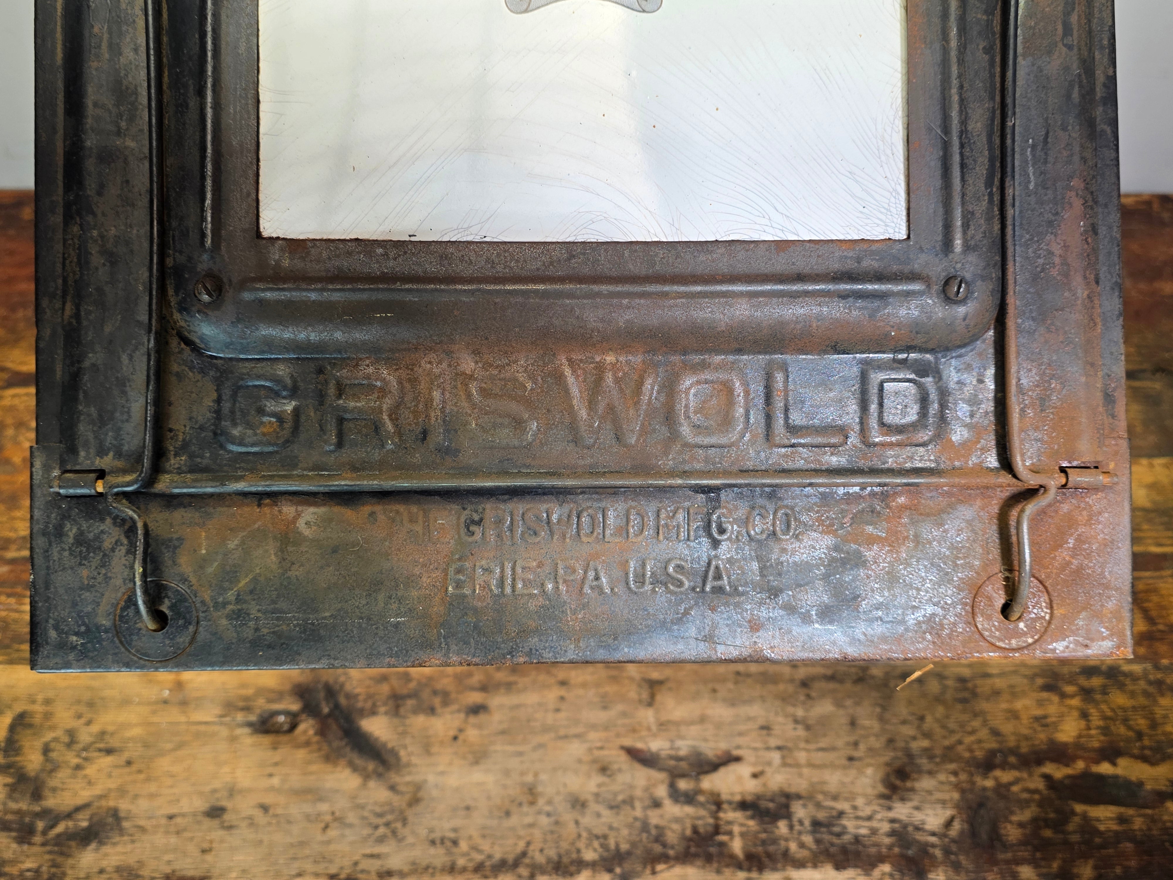 Antique Griswold BOLO 125 Oven AB Stove Co Battle Creek Cast Iron Door Vintage