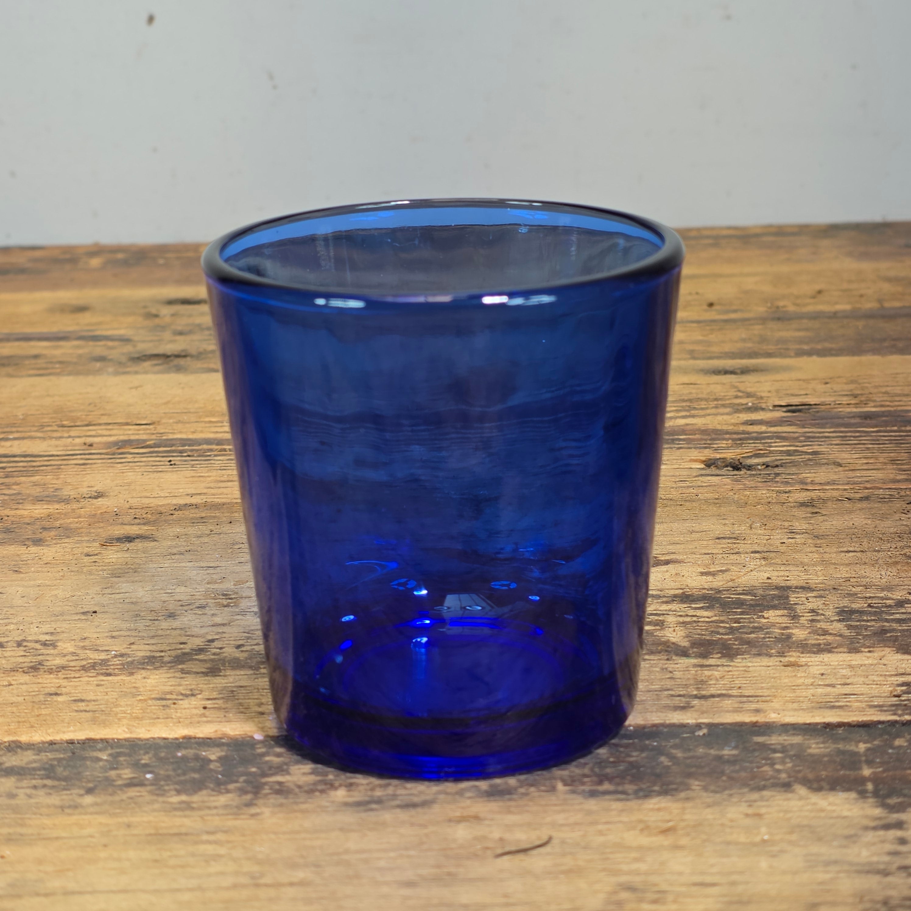 Vintage Cobalt Blue Glass Tumblers Set of 2 Heavy Libbey Juice Rocks Glasses