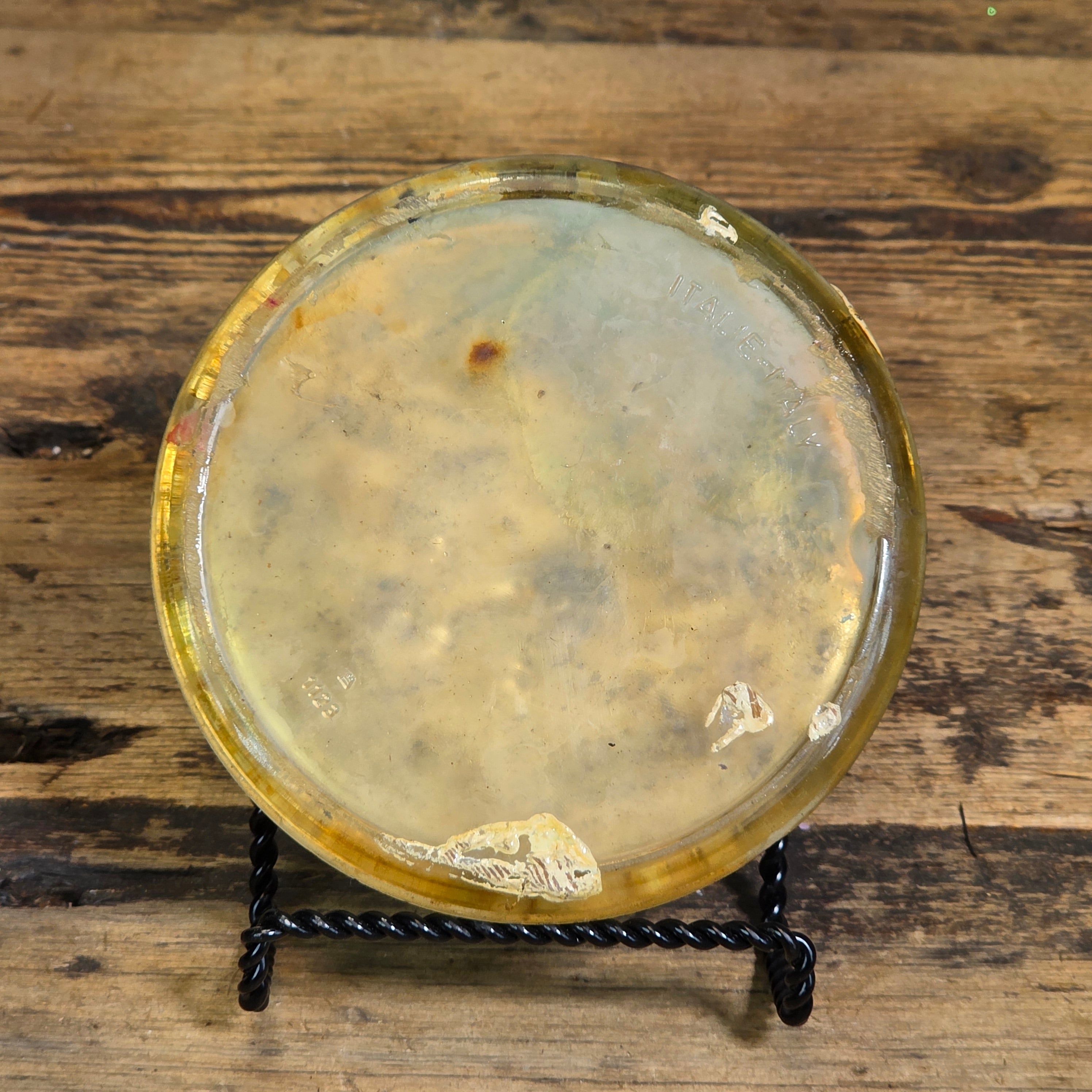 Vintage REX Italian Antipasto Tin Glass Jar The Akron Los Angeles CA Food Can