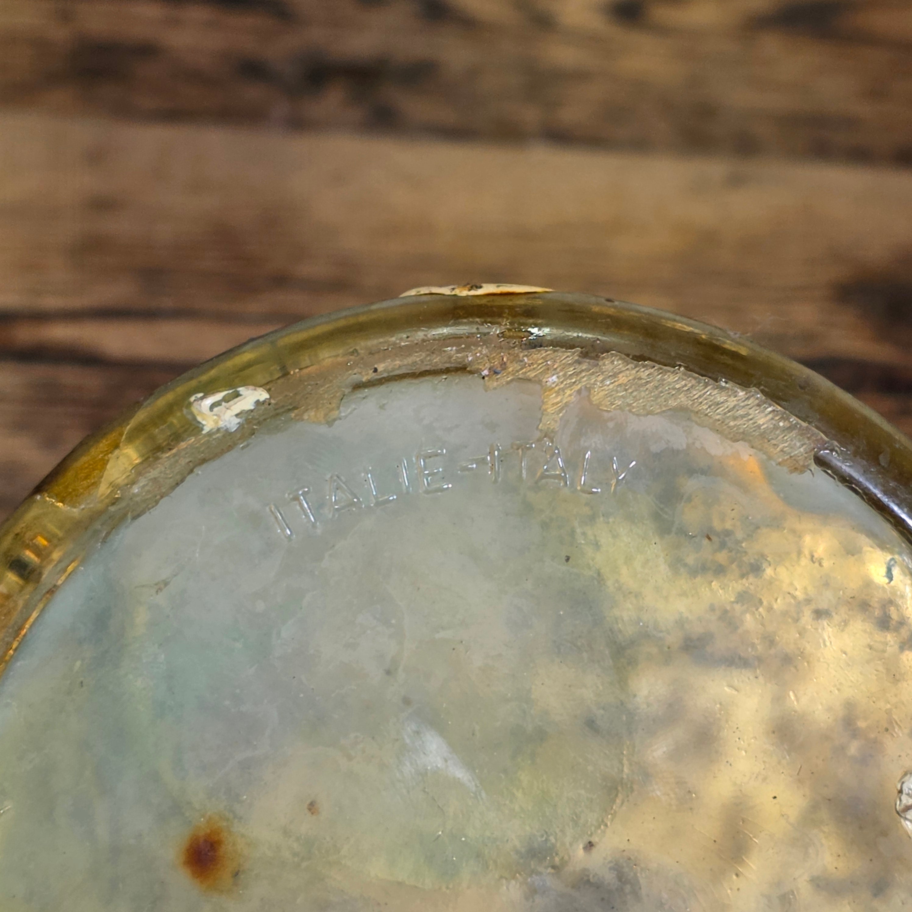 Vintage REX Italian Antipasto Tin Glass Jar The Akron Los Angeles CA Food Can