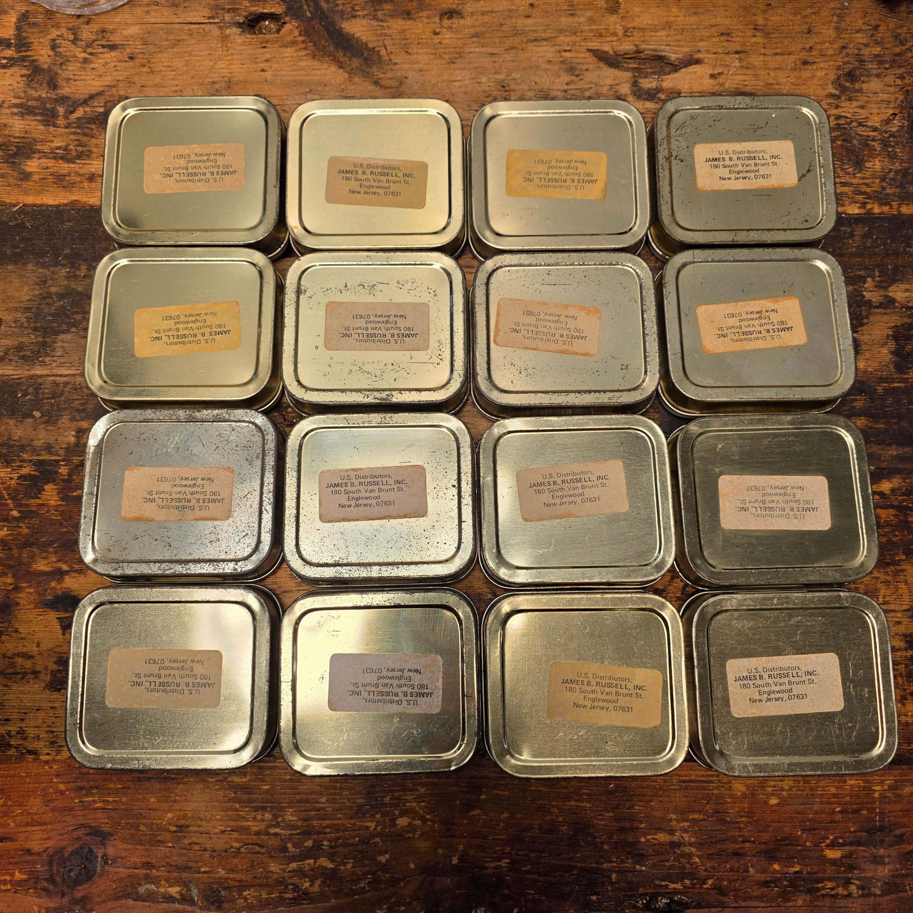 Vintage Odgens St Bruno Flake Tobacco Tin Empty 4oz Orange Square Box US Import