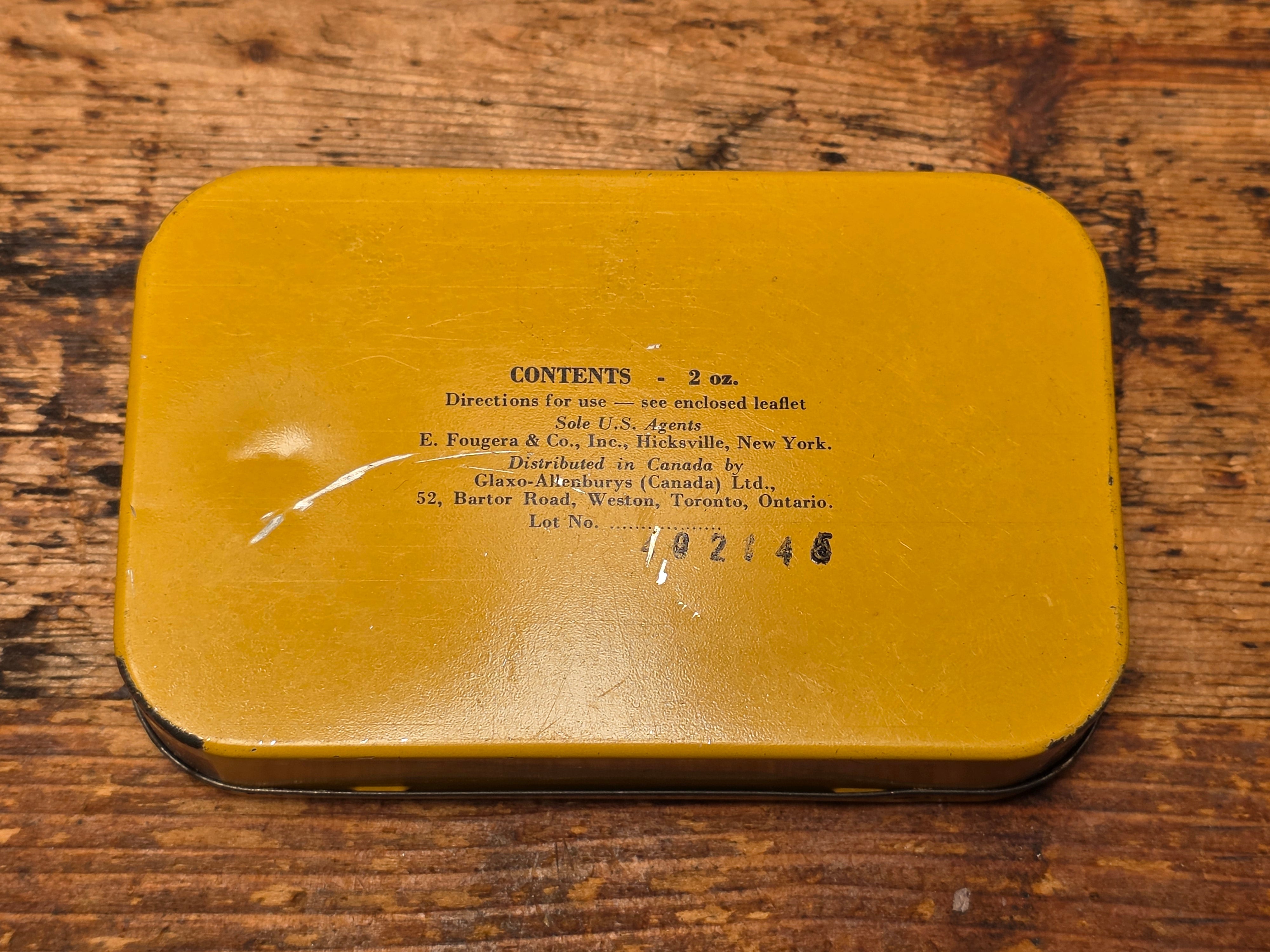 Vintage 1940s Allenburys Pastilles Medicine Tin Flat Banner US Export London