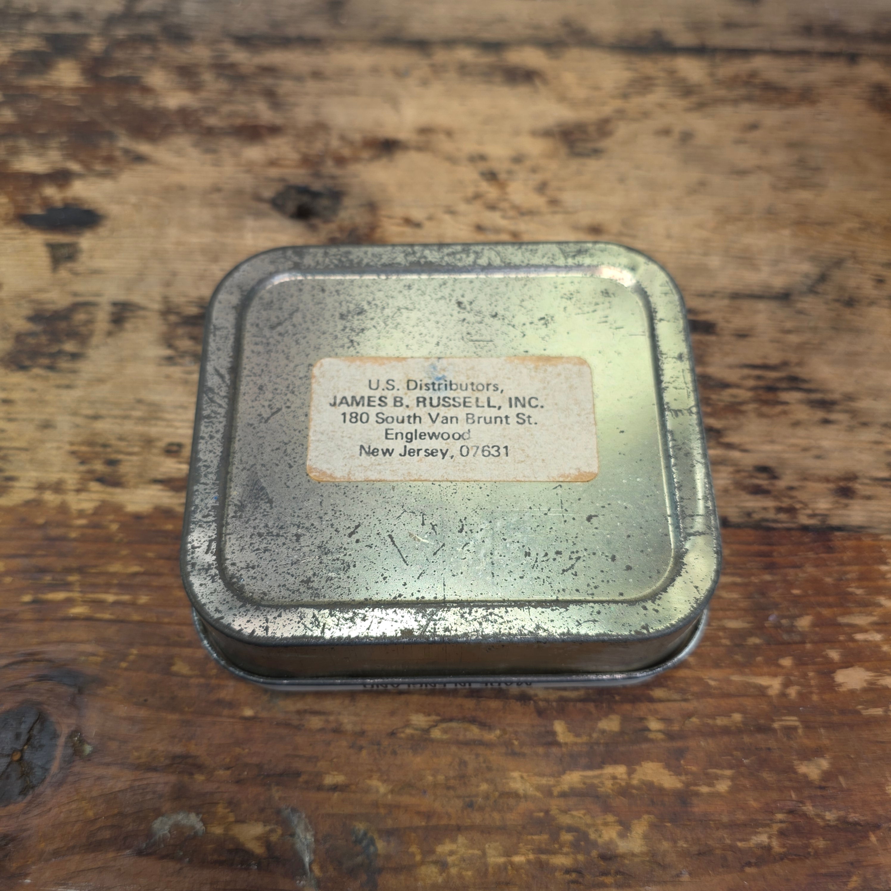 Vintage Odgens St Bruno Flake Tobacco Tin Empty 4oz Orange Square Box US Import