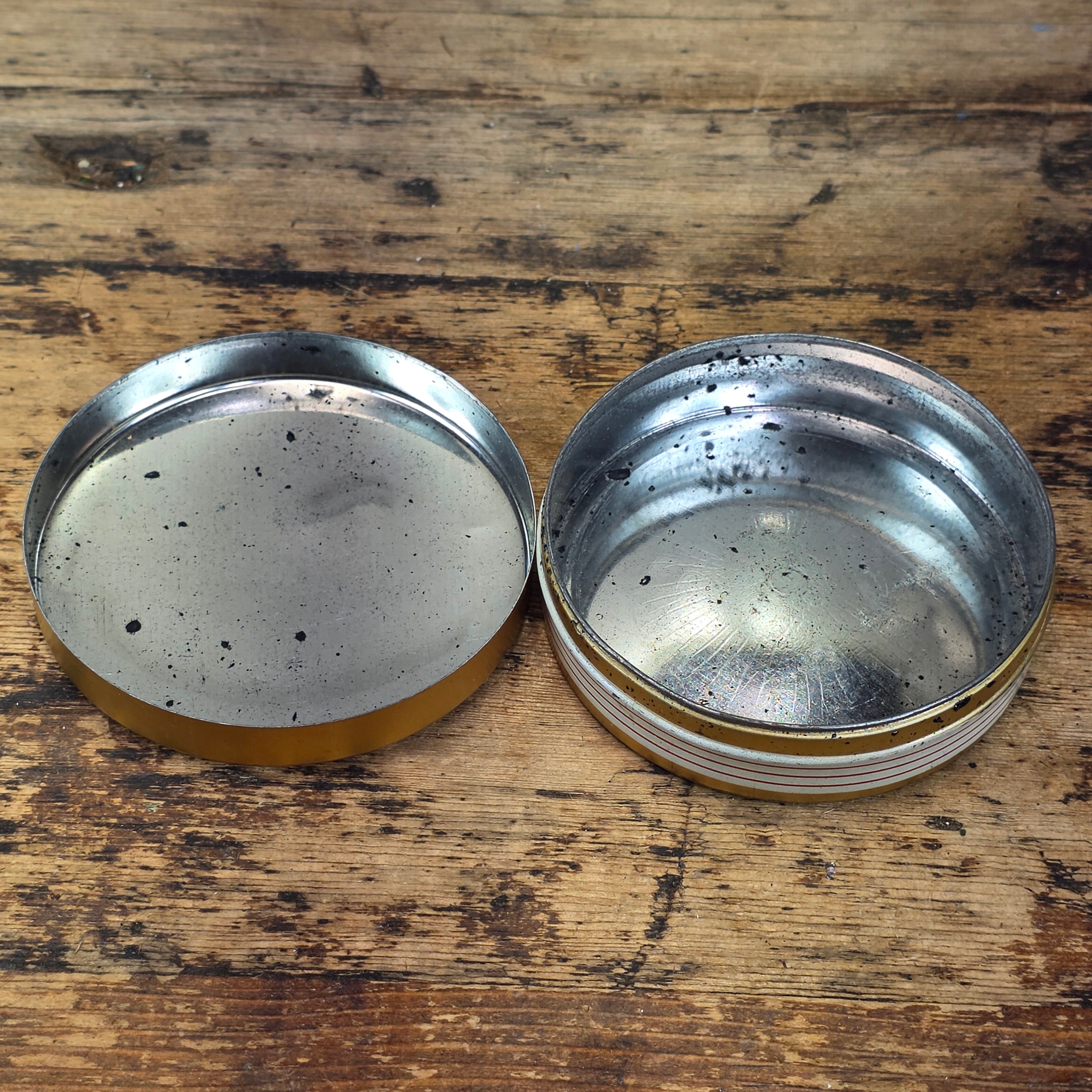 Vintage Nazareth Candy Co Israel Raspberry Drops Empty Metal Tin Gold Stars (B)