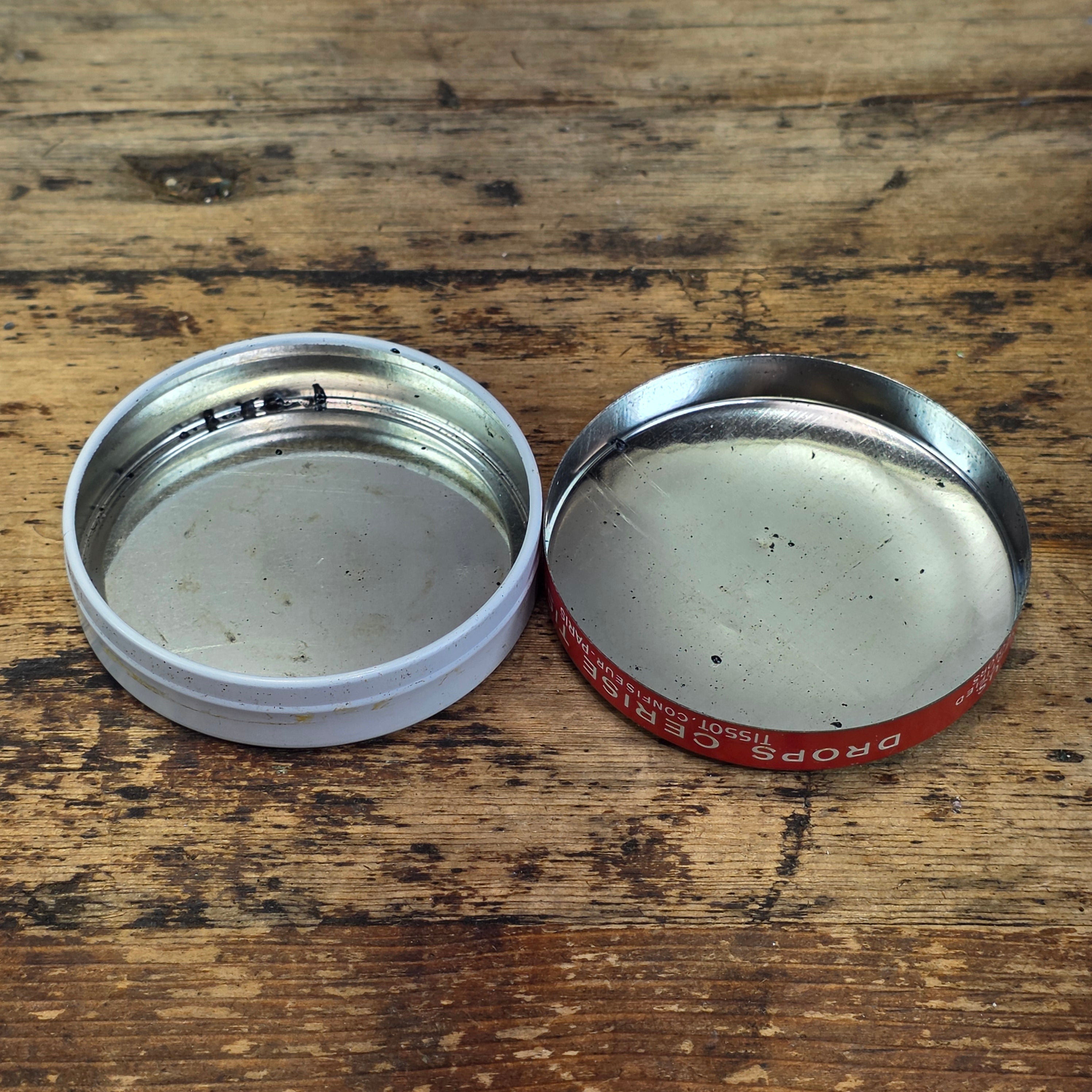 Vintage Tissot Sour Cherry Candy Tin Empty Metal France Cresca NY Drops Paris