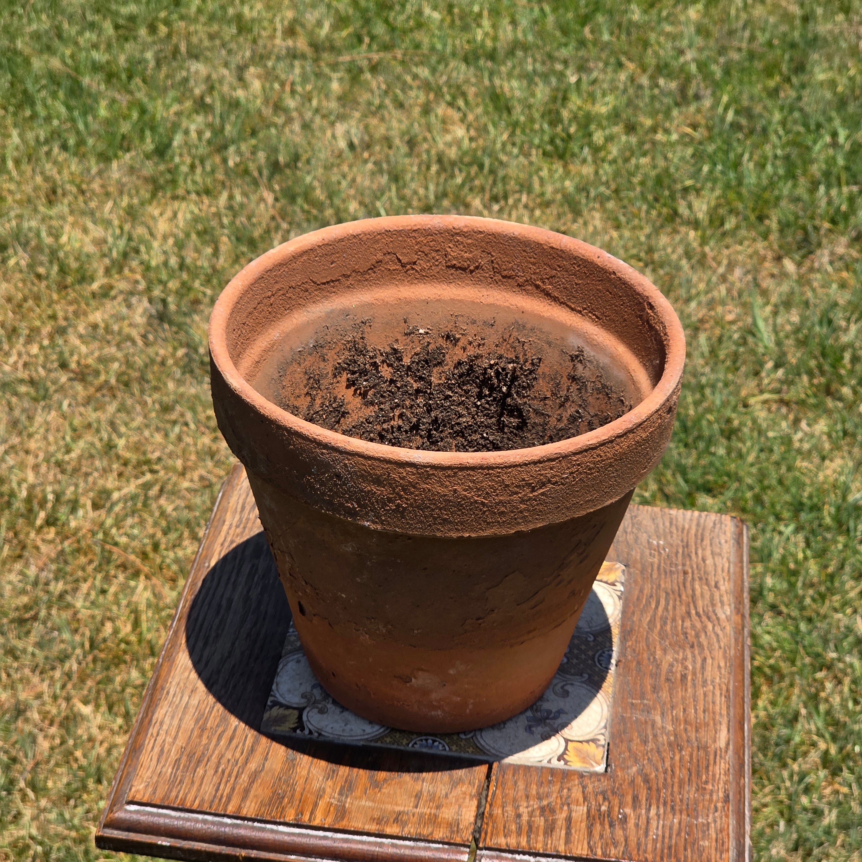 Vintage Vaserie Trevigiane Terracotta Planter Pot Rolled Rim Italy 10.5" Rustic