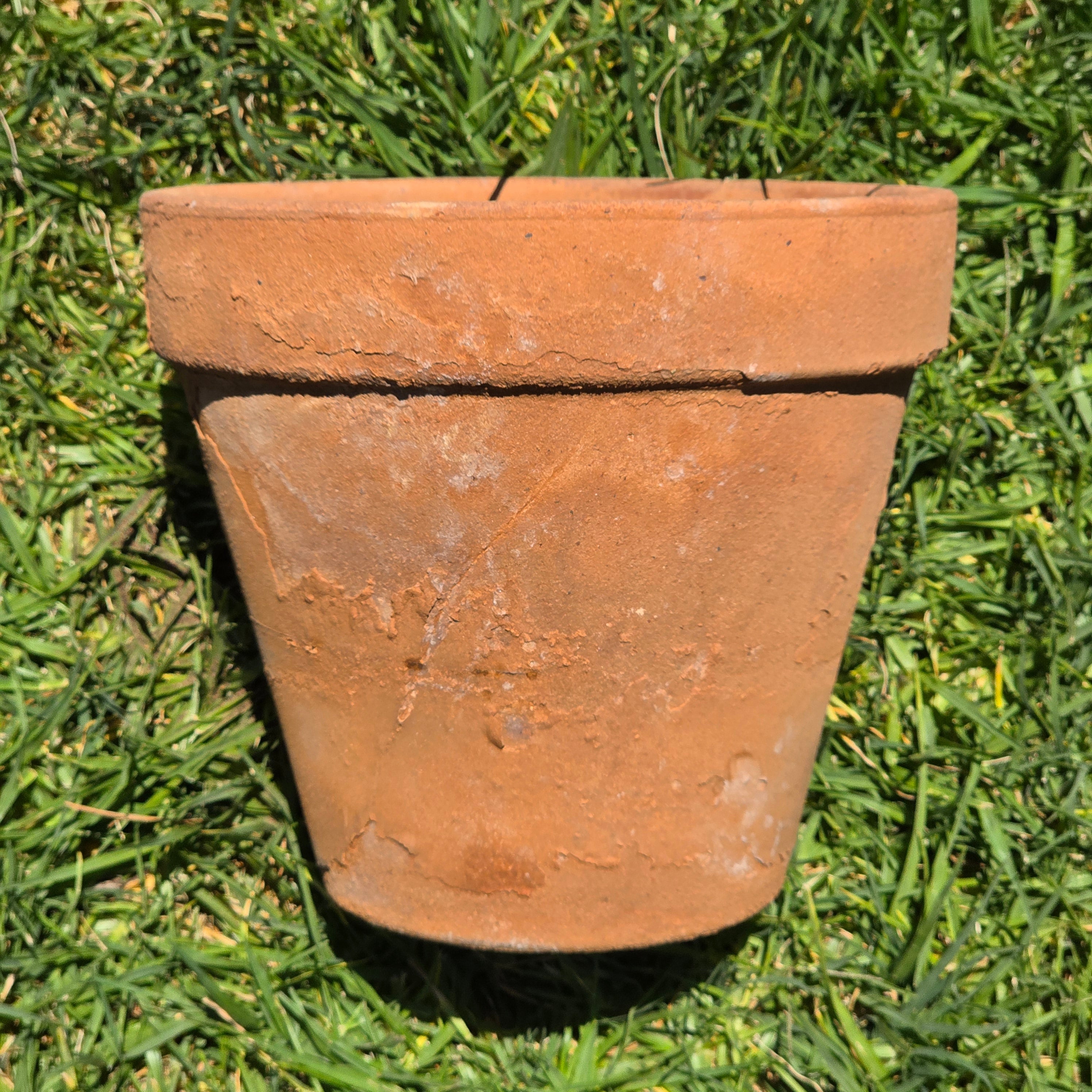 Vintage Vaserie Trevigiane Terracotta Planter Pot Rolled Rim Italy 10.5" Rustic