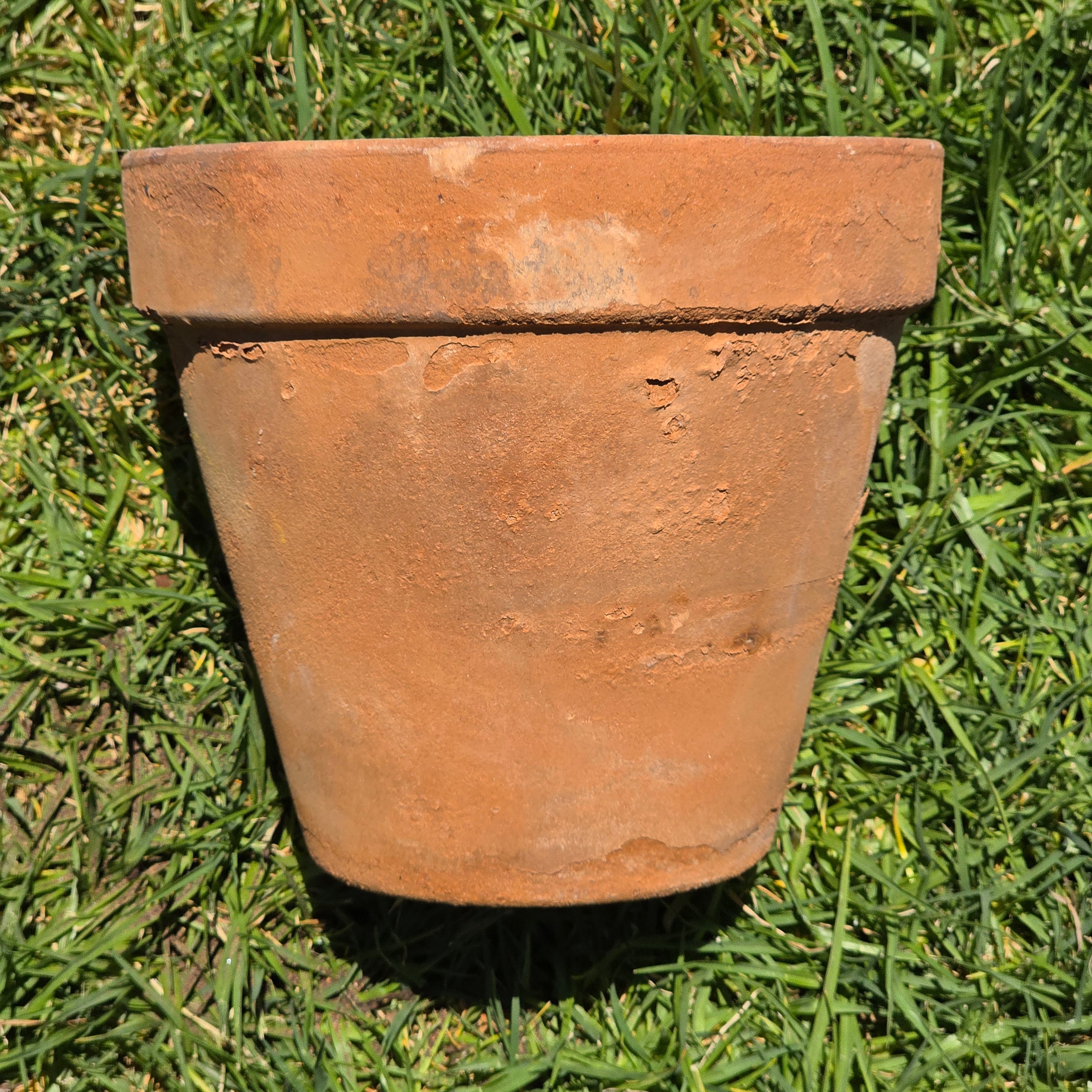 Vintage Vaserie Trevigiane Terracotta Planter Pot Rolled Rim Italy 10.5" Rustic