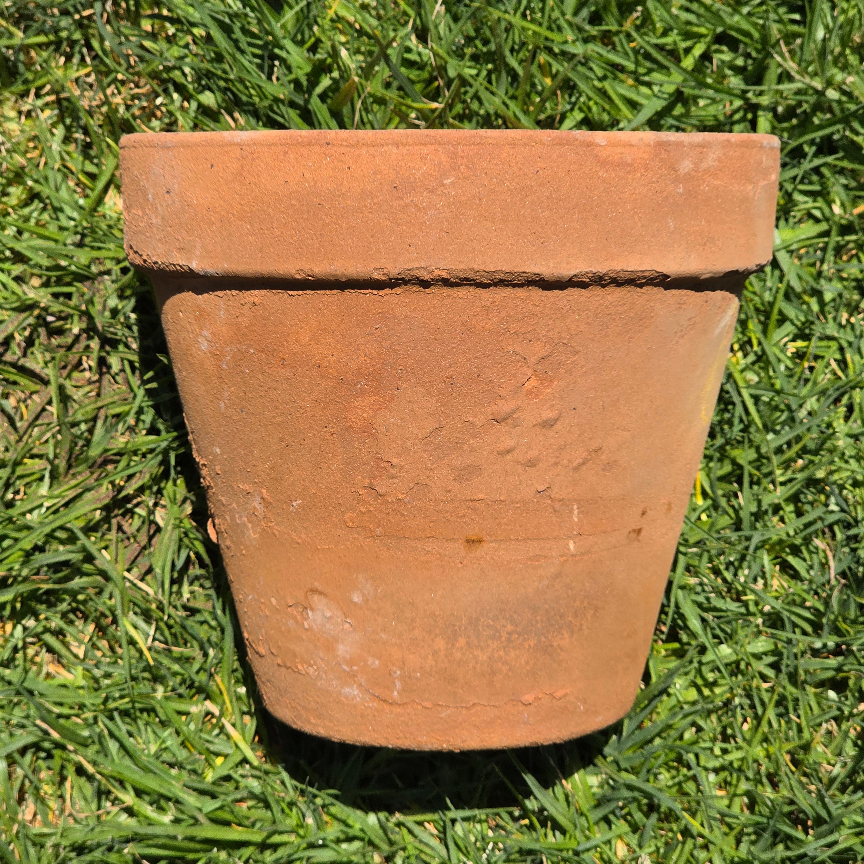 Vintage Vaserie Trevigiane Terracotta Planter Pot Rolled Rim Italy 10.5" Rustic