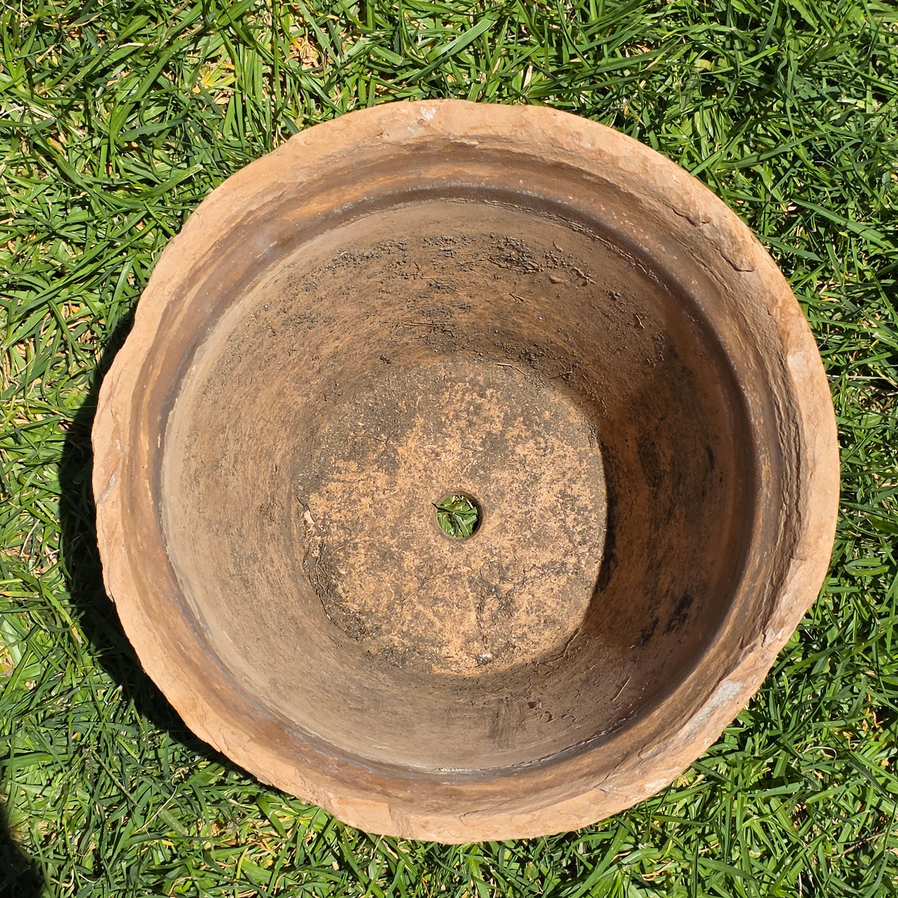 Vintage Italian Terracotta Clay Planter Pot Weathered Rustic Brown Garden