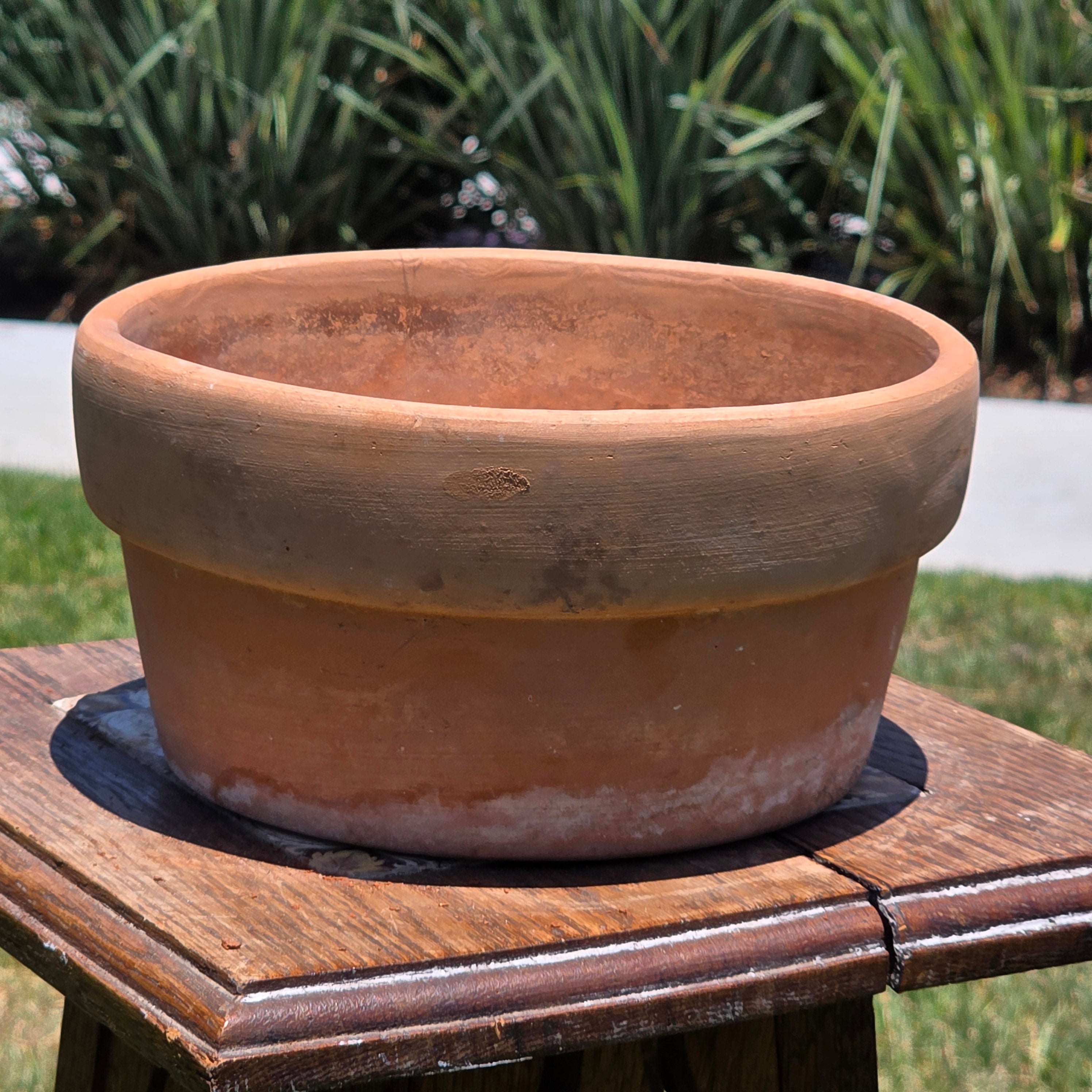Vintage Terracotta Clay Planter Pot Shallow Bulb Pan Rustic Succulent 8"