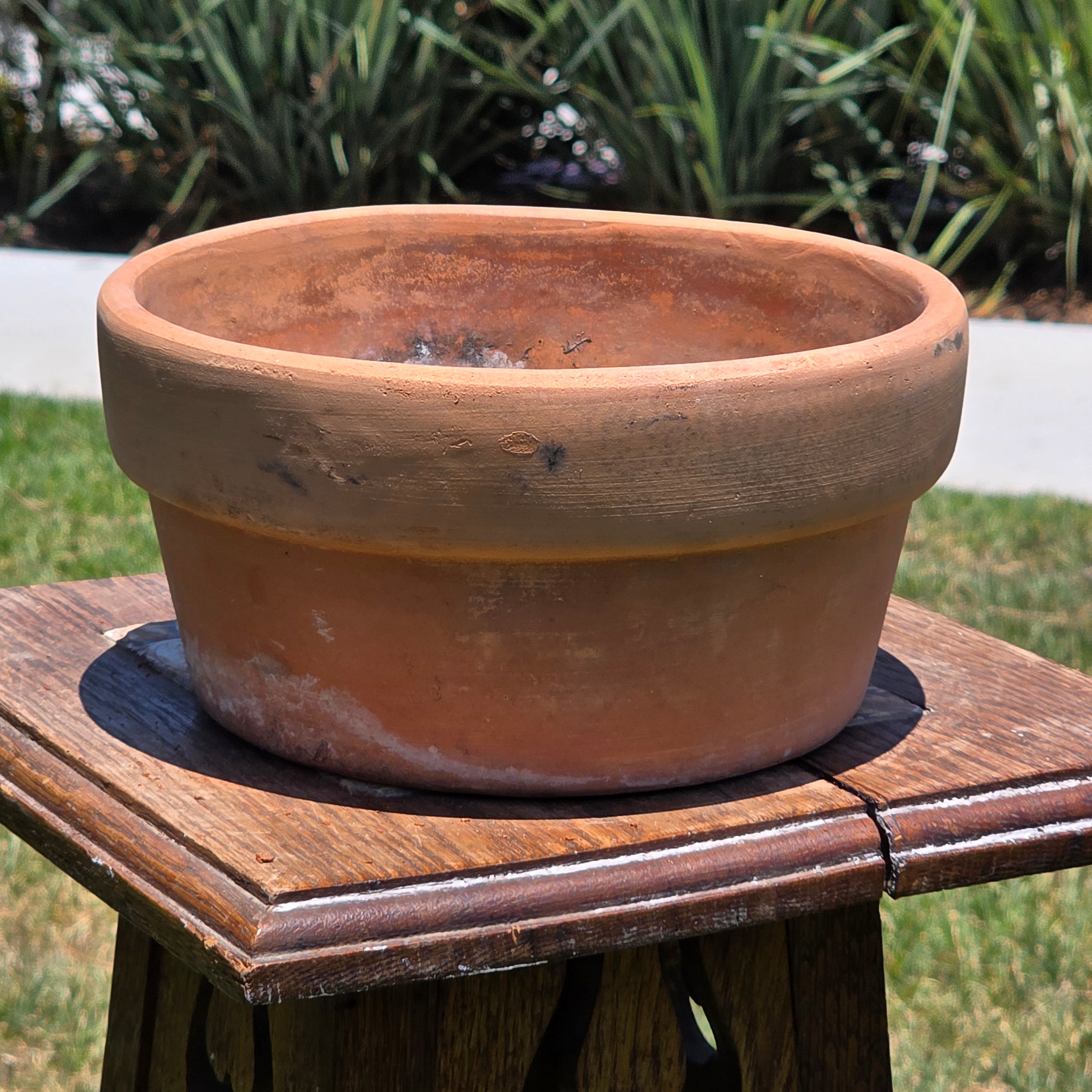 Vintage Terracotta Clay Planter Pot Shallow Bulb Pan Rustic Succulent 8"