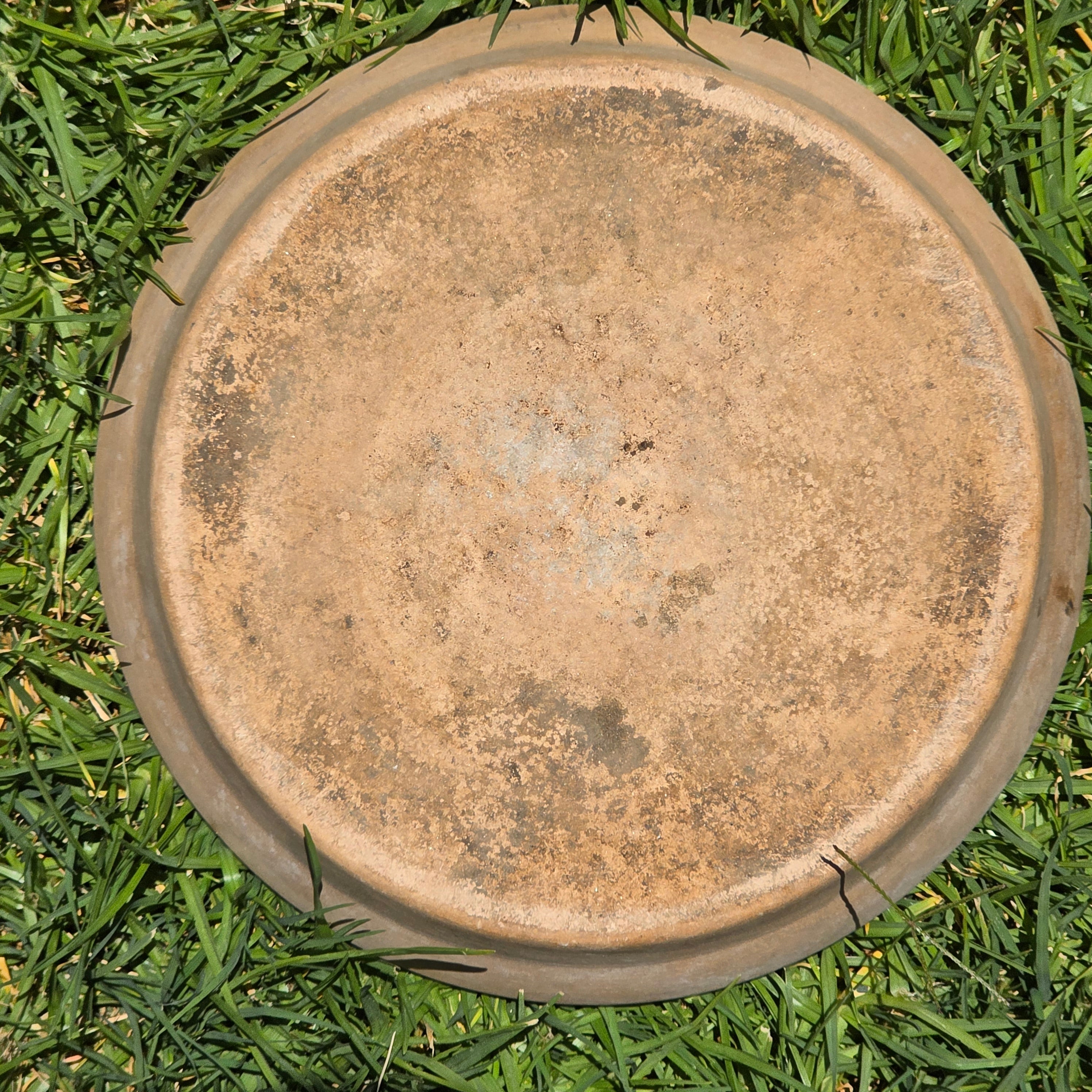 Vintage Terracotta Planter Pot w/ Saucer Weathered Rustic Shabby Chic Cracked