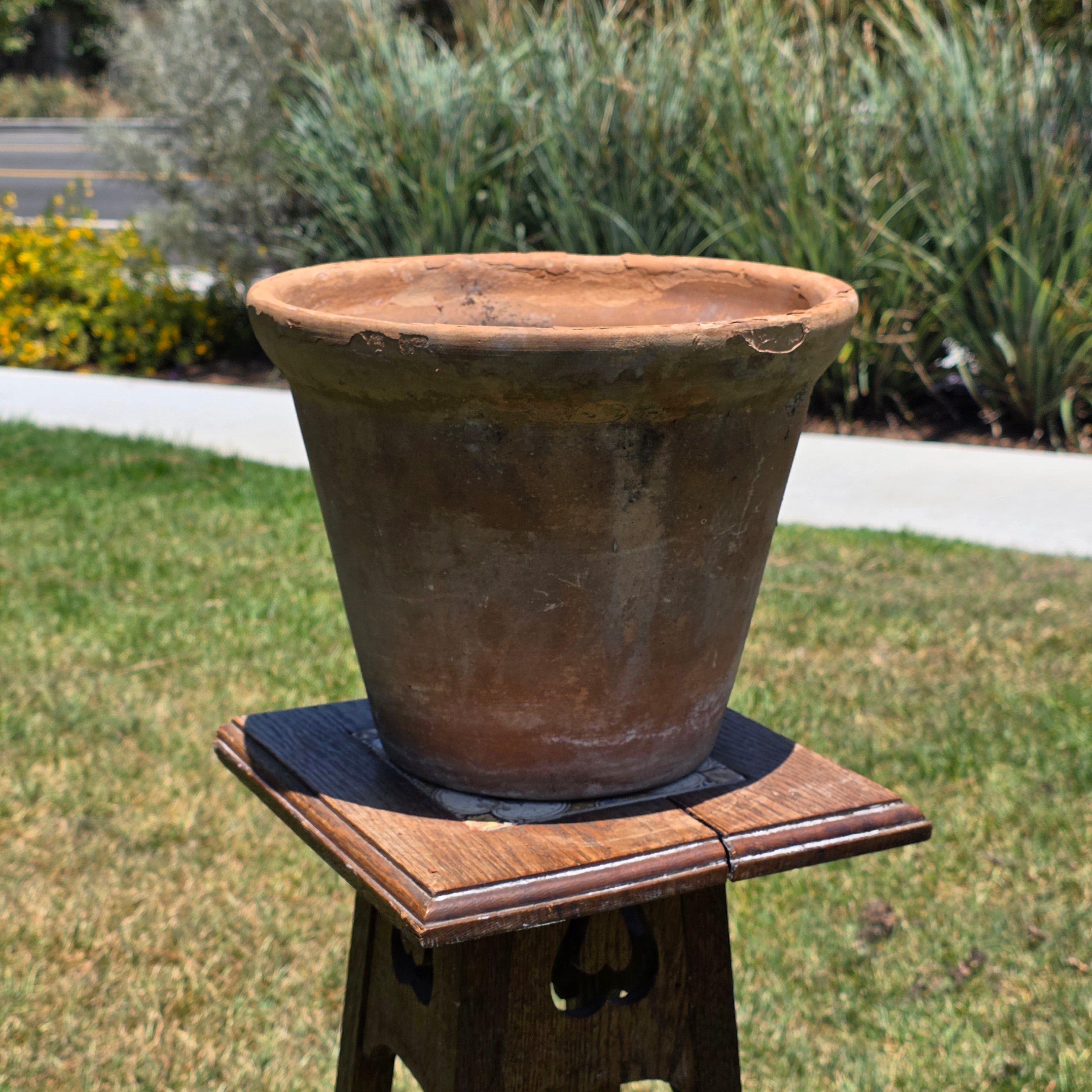 Vintage Large Terracotta Clay Planter Pot Weathered Rustic Shabby Chic Garden