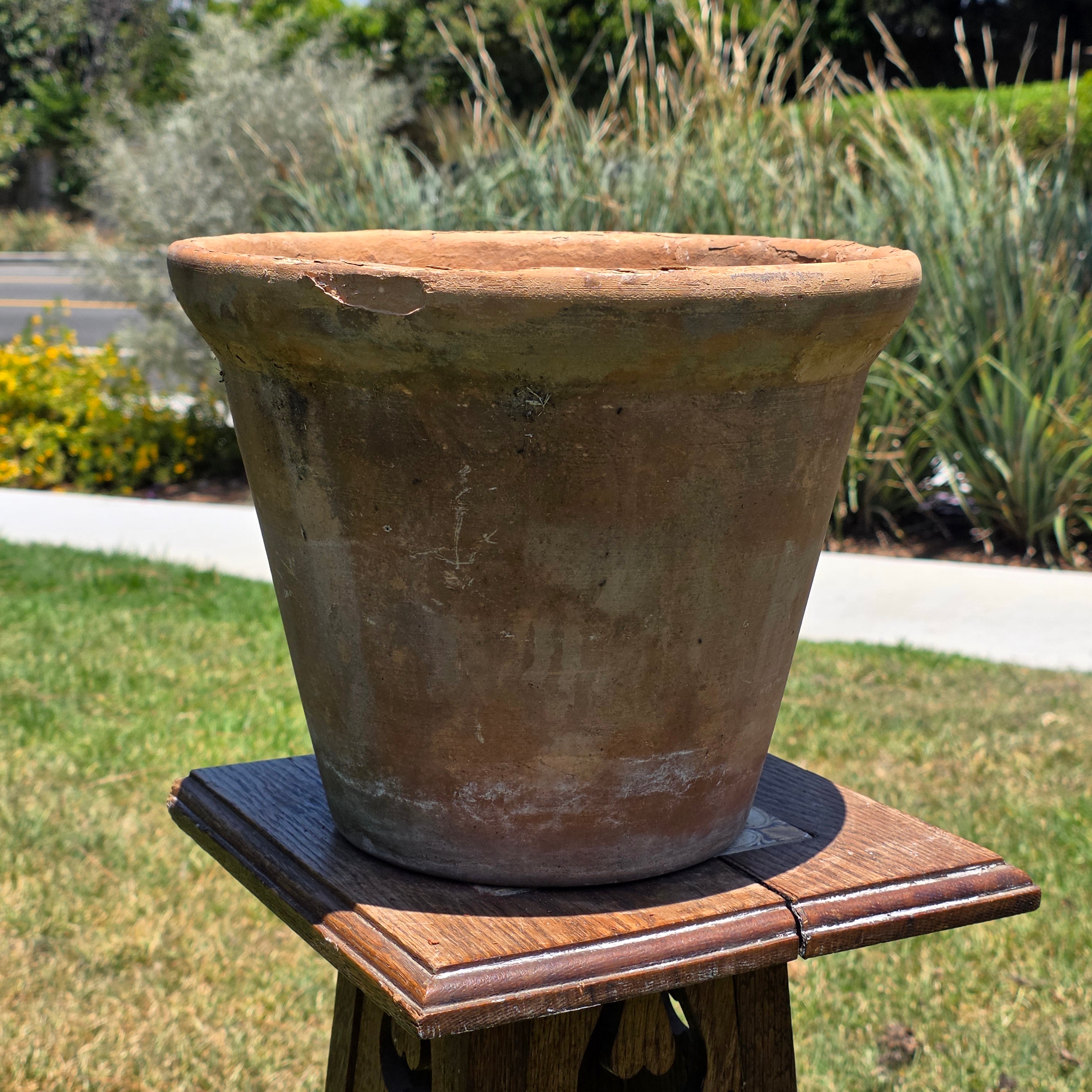 Vintage Large Terracotta Clay Planter Pot Weathered Rustic Shabby Chic Garden