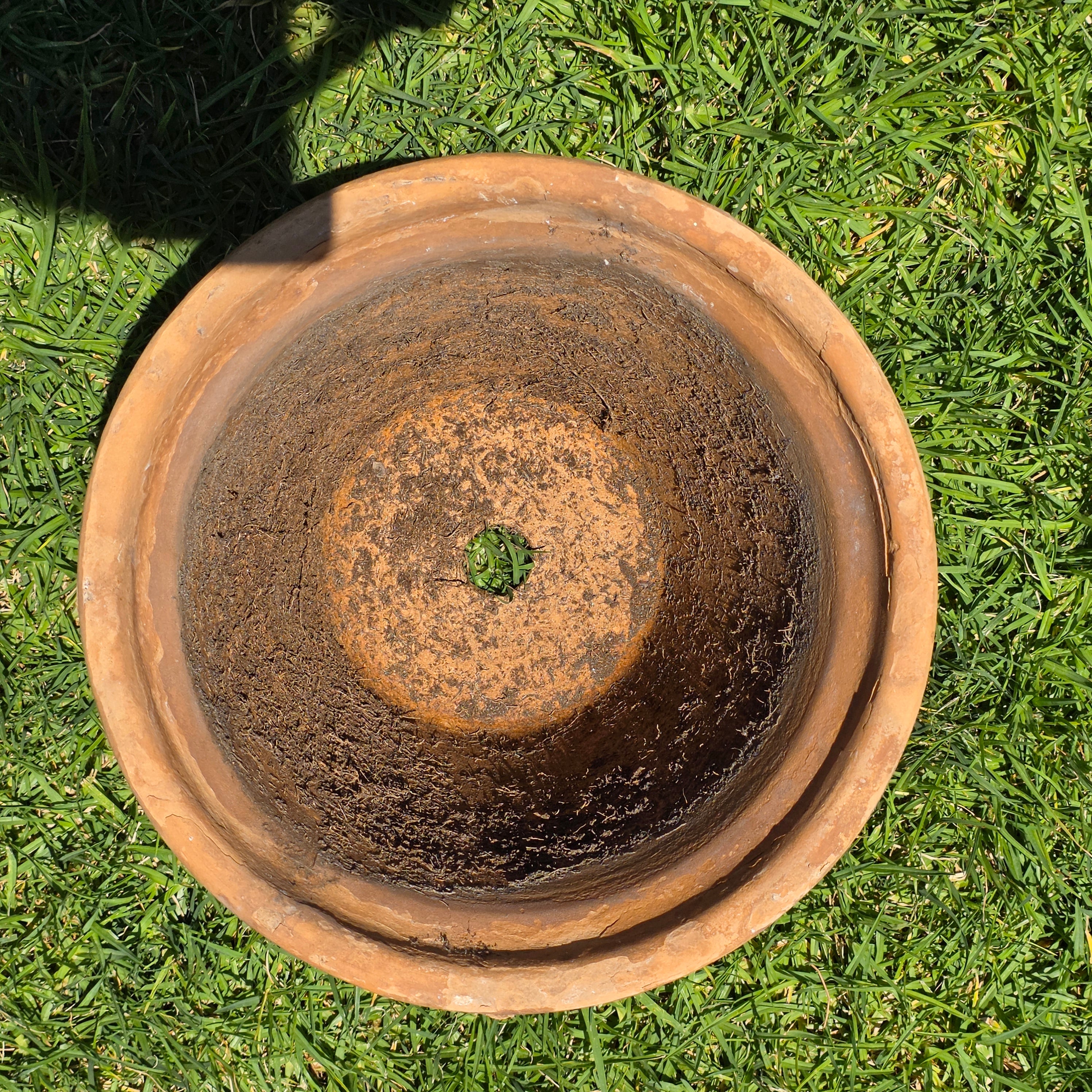 Vintage Large Terracotta Clay Planter Pot Weathered Rustic Shabby Chic Garden